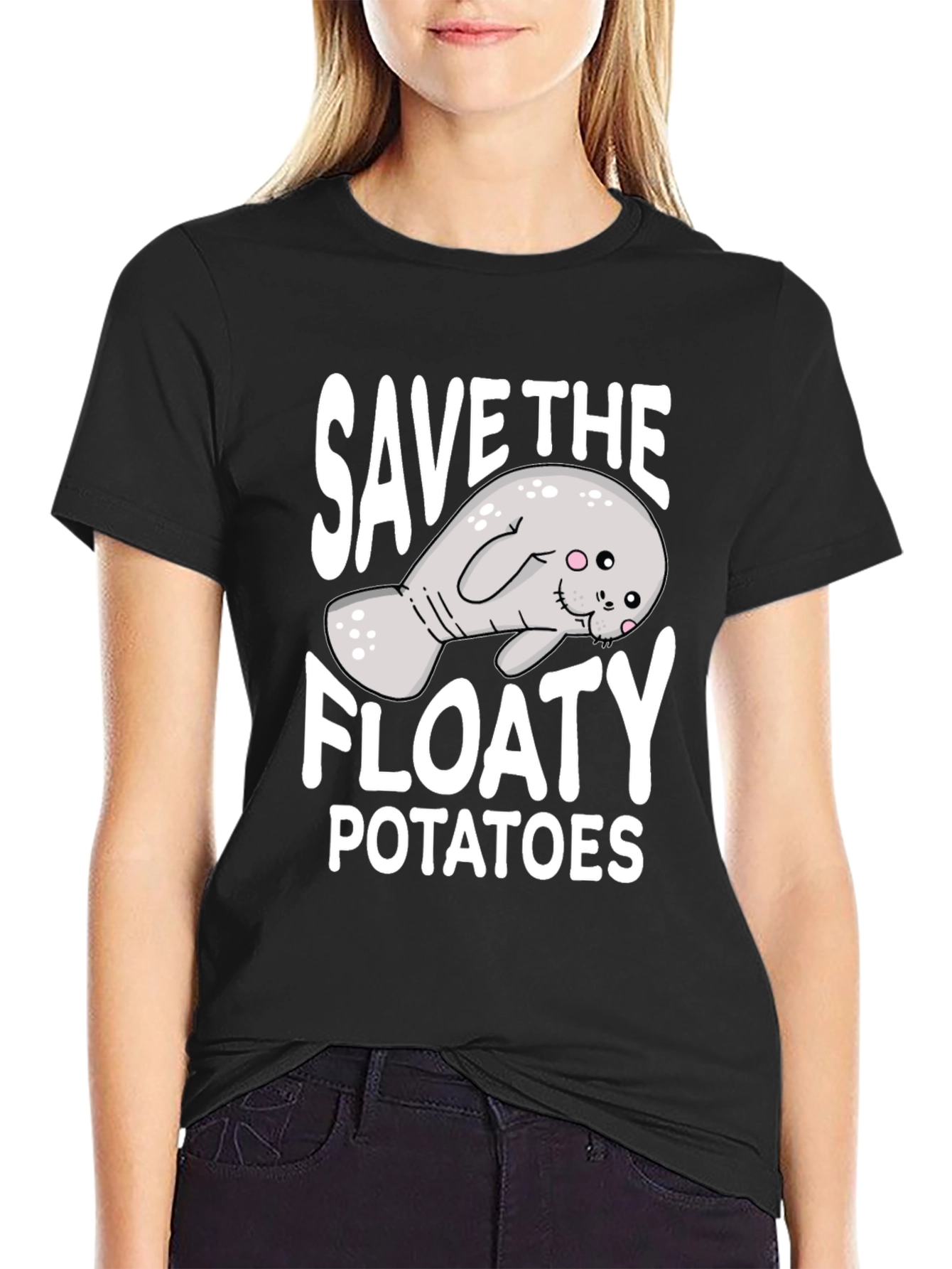 Save the Floaty Potatoes T-Shirt - Manatee Lover Tee