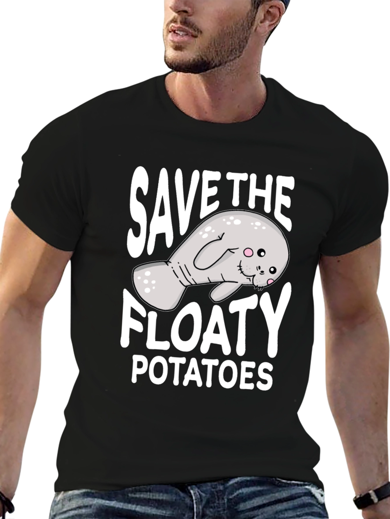 Save the Floaty Potatoes T-Shirt - Manatee Lover Tee