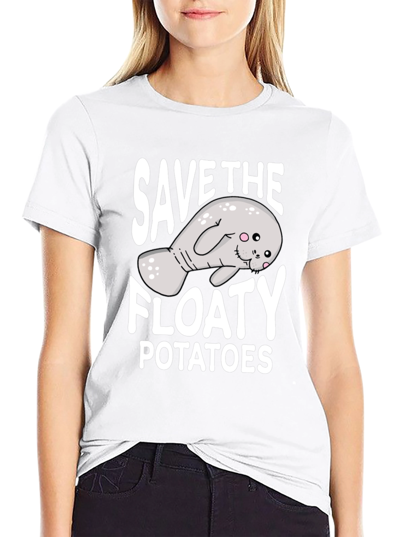 Save the Floaty Potatoes T-Shirt - Manatee Lover Tee