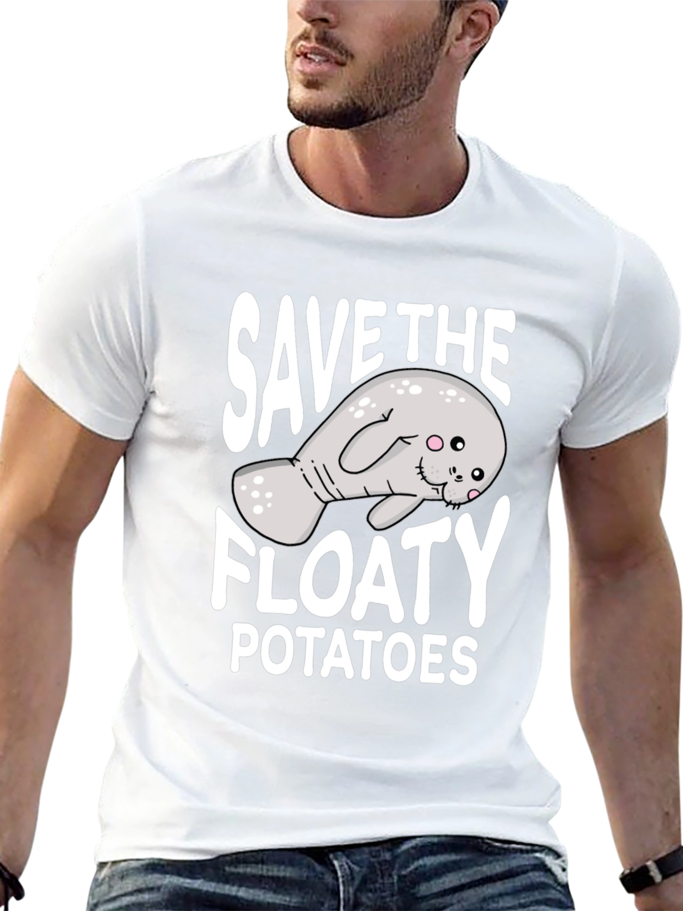 Save the Floaty Potatoes T-Shirt - Manatee Lover Tee