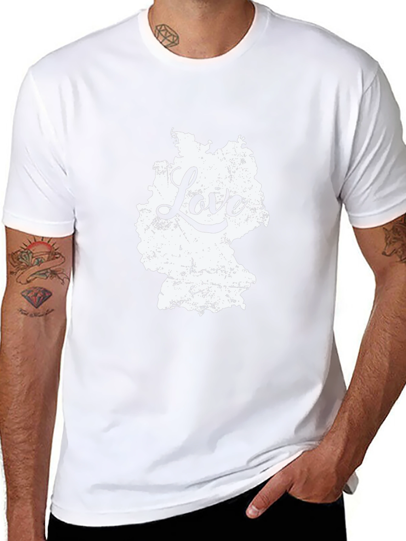 Love Germany Map Graphic Tee - Black Cotton T-Shirt