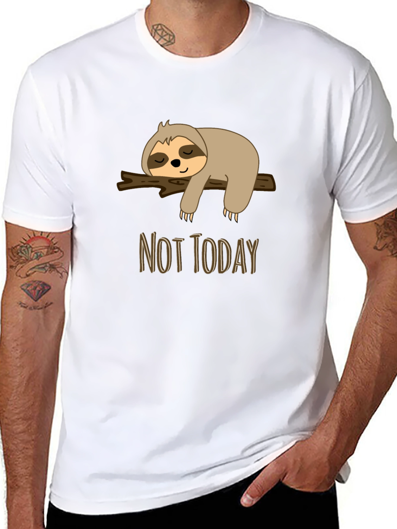 Sloth Not Today Graphic Tee - Relaxed Casual Wear