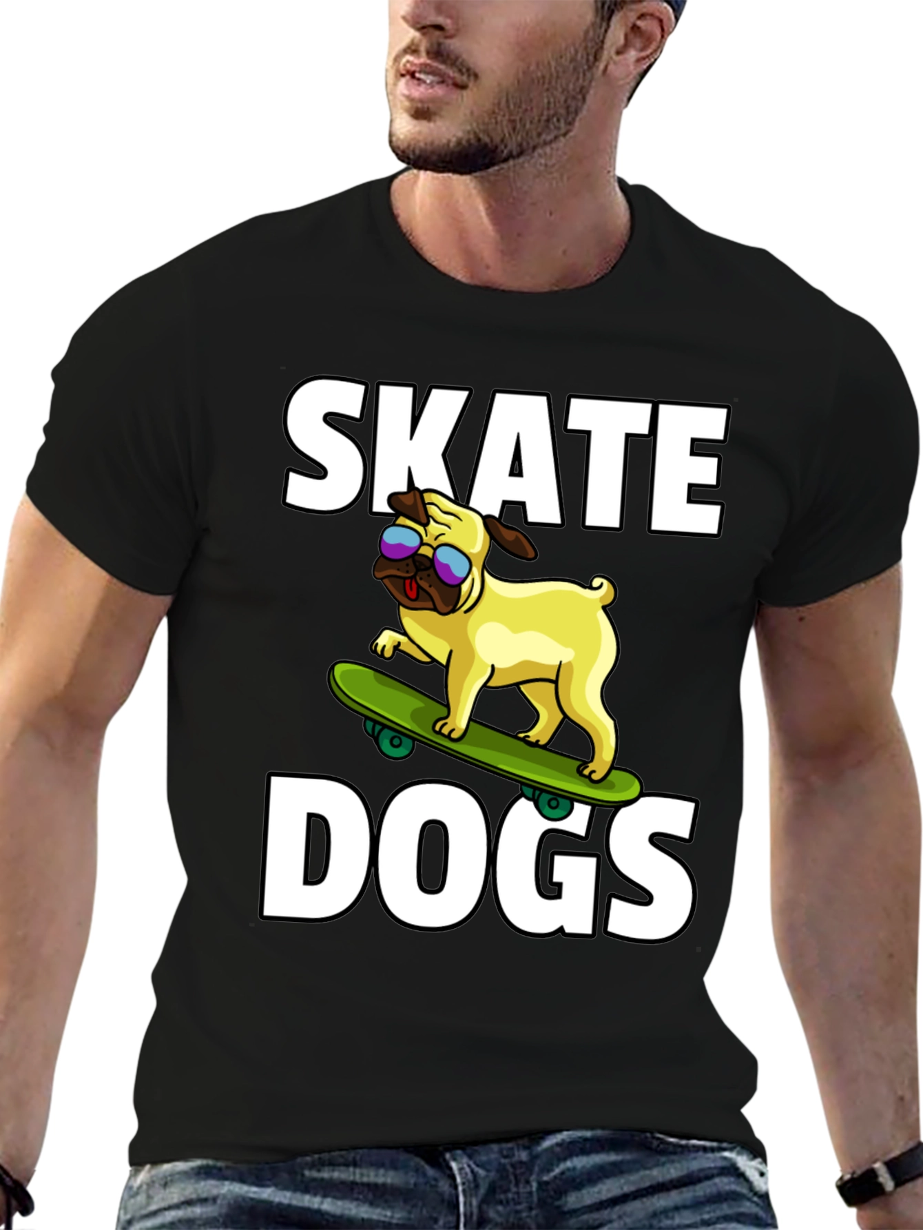 Skate Dogs Graphic Tee - Black Cotton T-Shirt