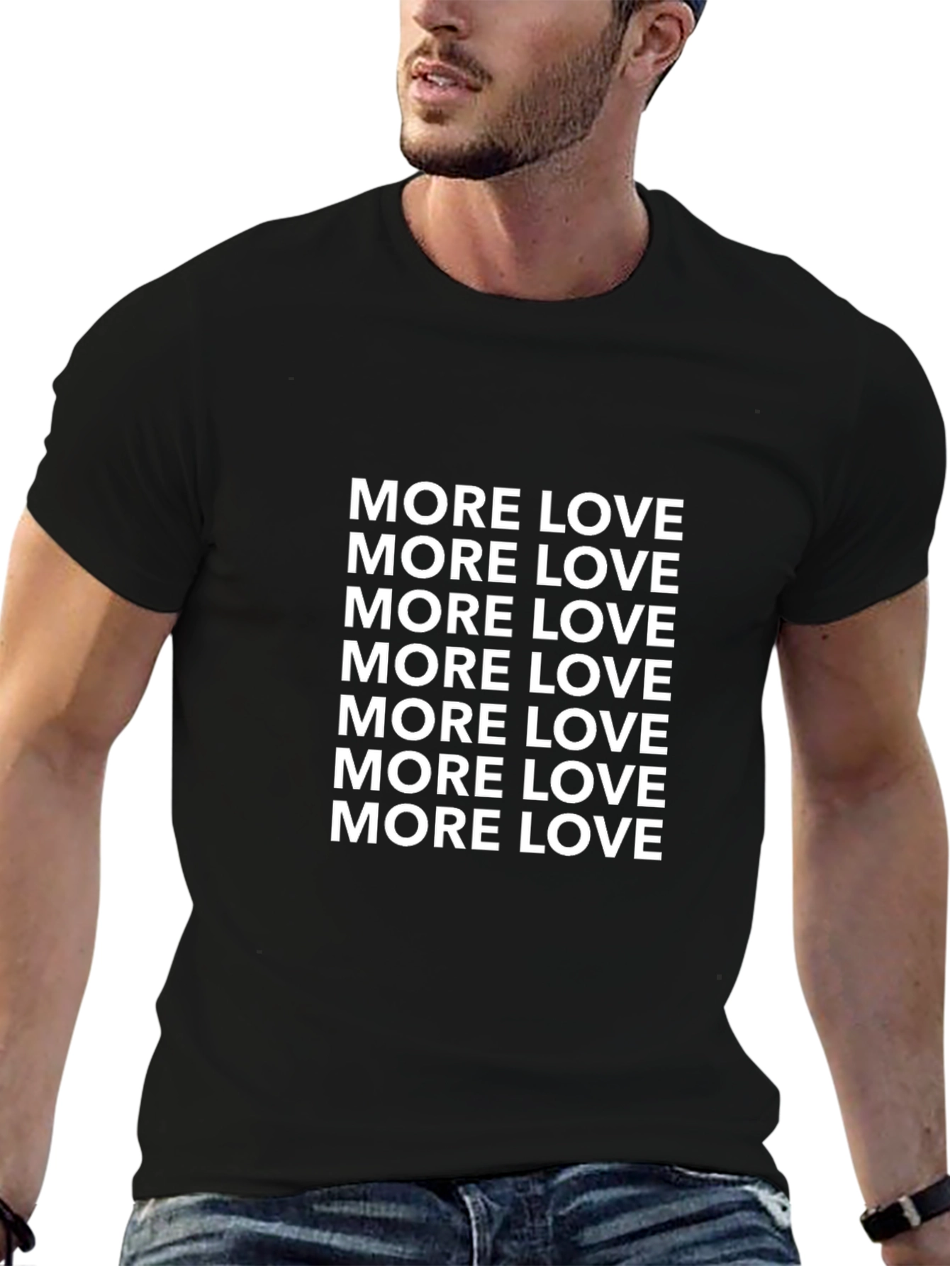 More Love Black T-Shirt Graphic Print