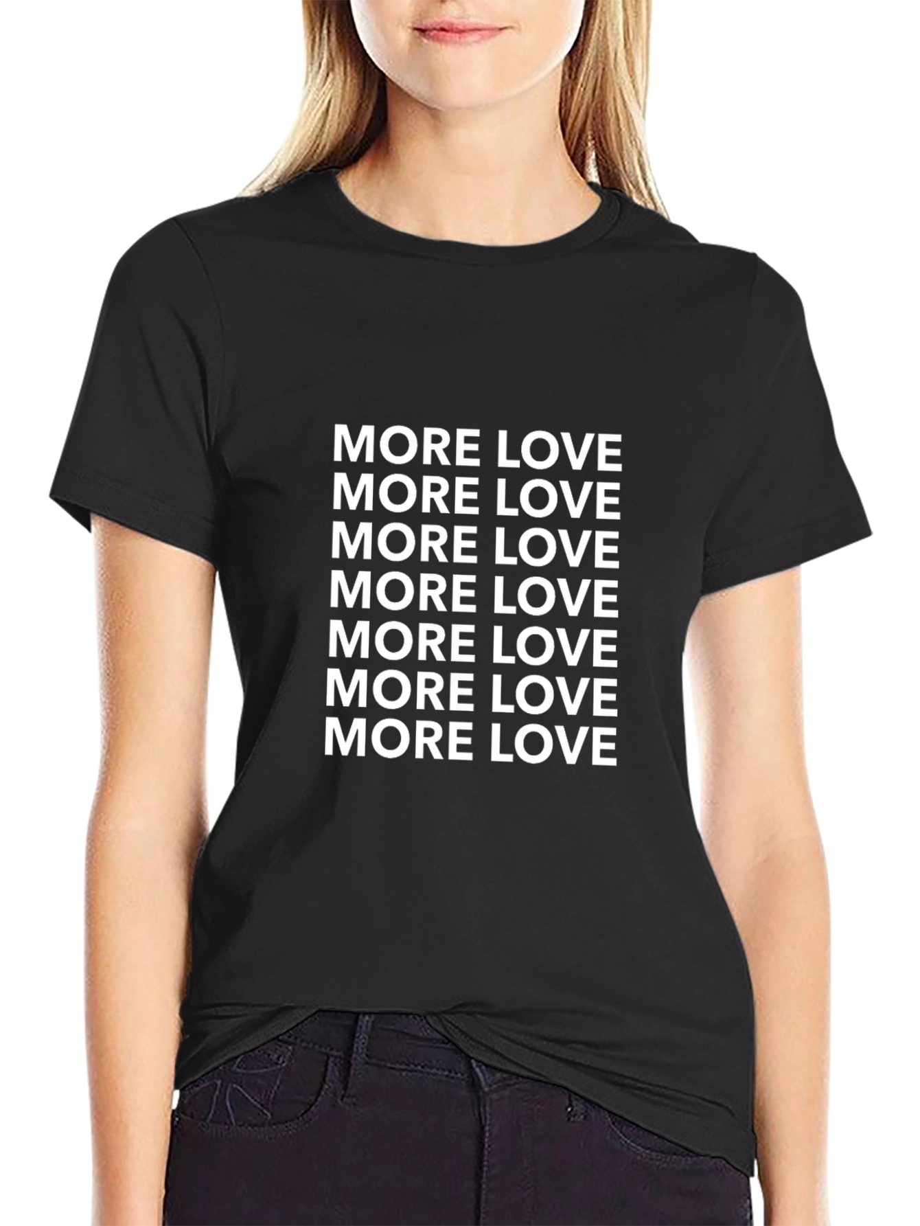 More Love Black T-Shirt Graphic Print