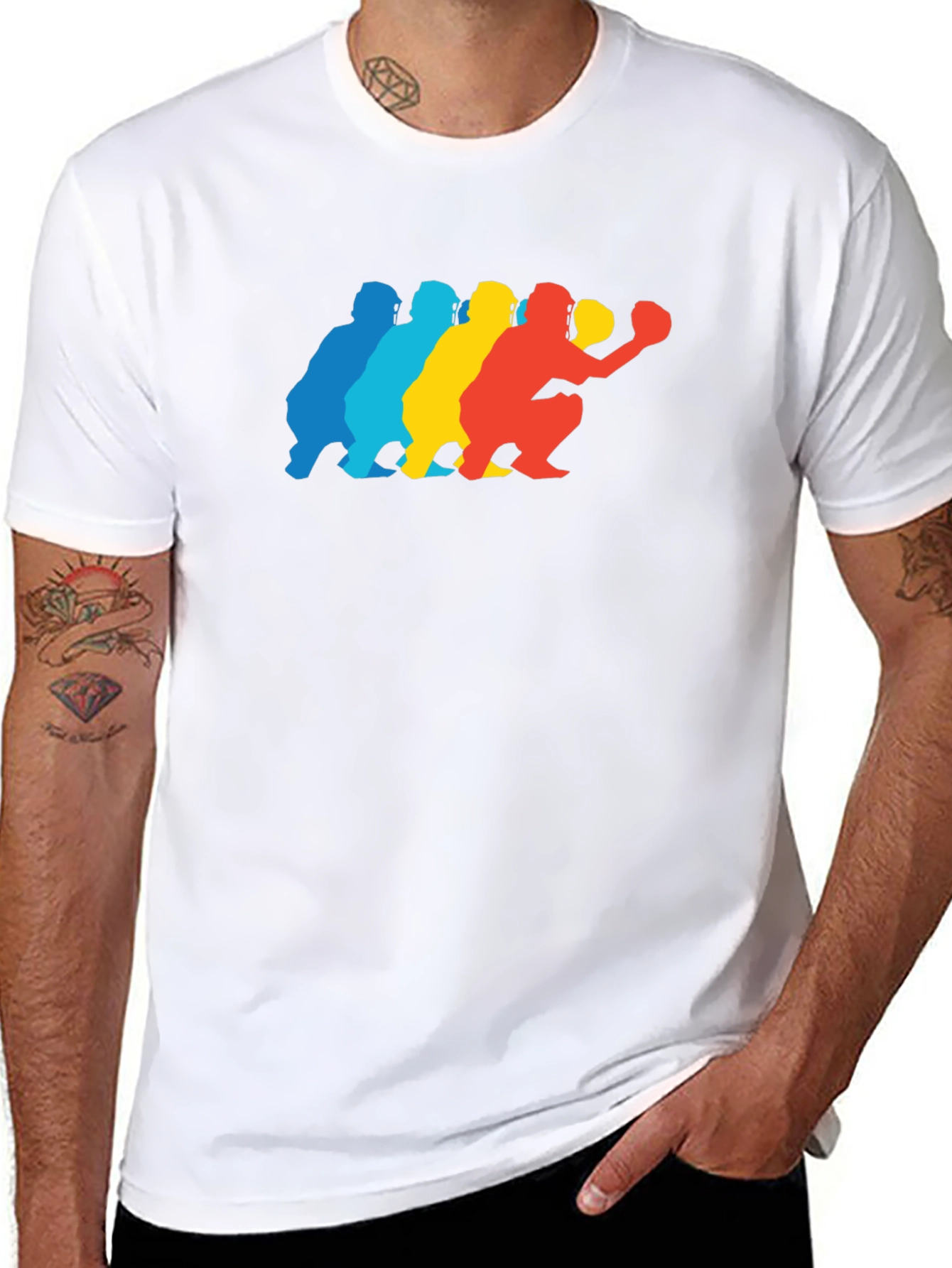 Baseball Catcher Silhouette Graphic Tee
