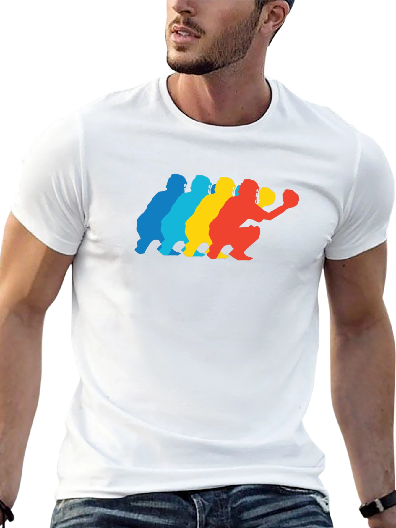 Baseball Catcher Silhouette Graphic Tee