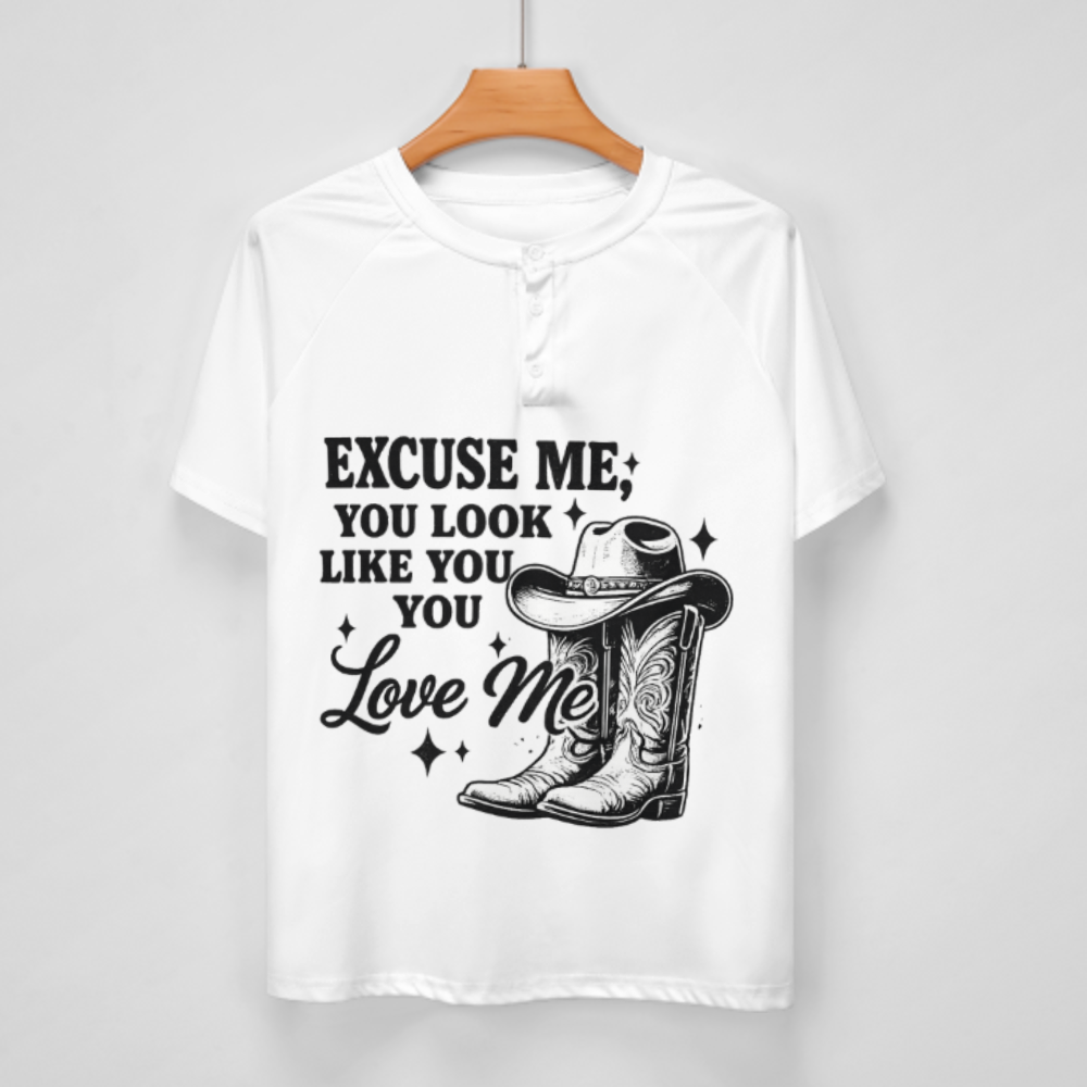 Excuse Me, You Look Like You Love Me Western Cowboy Graphic T-Shirt – Vintage Country Boots & Hat Tee for Men and Women(z365)