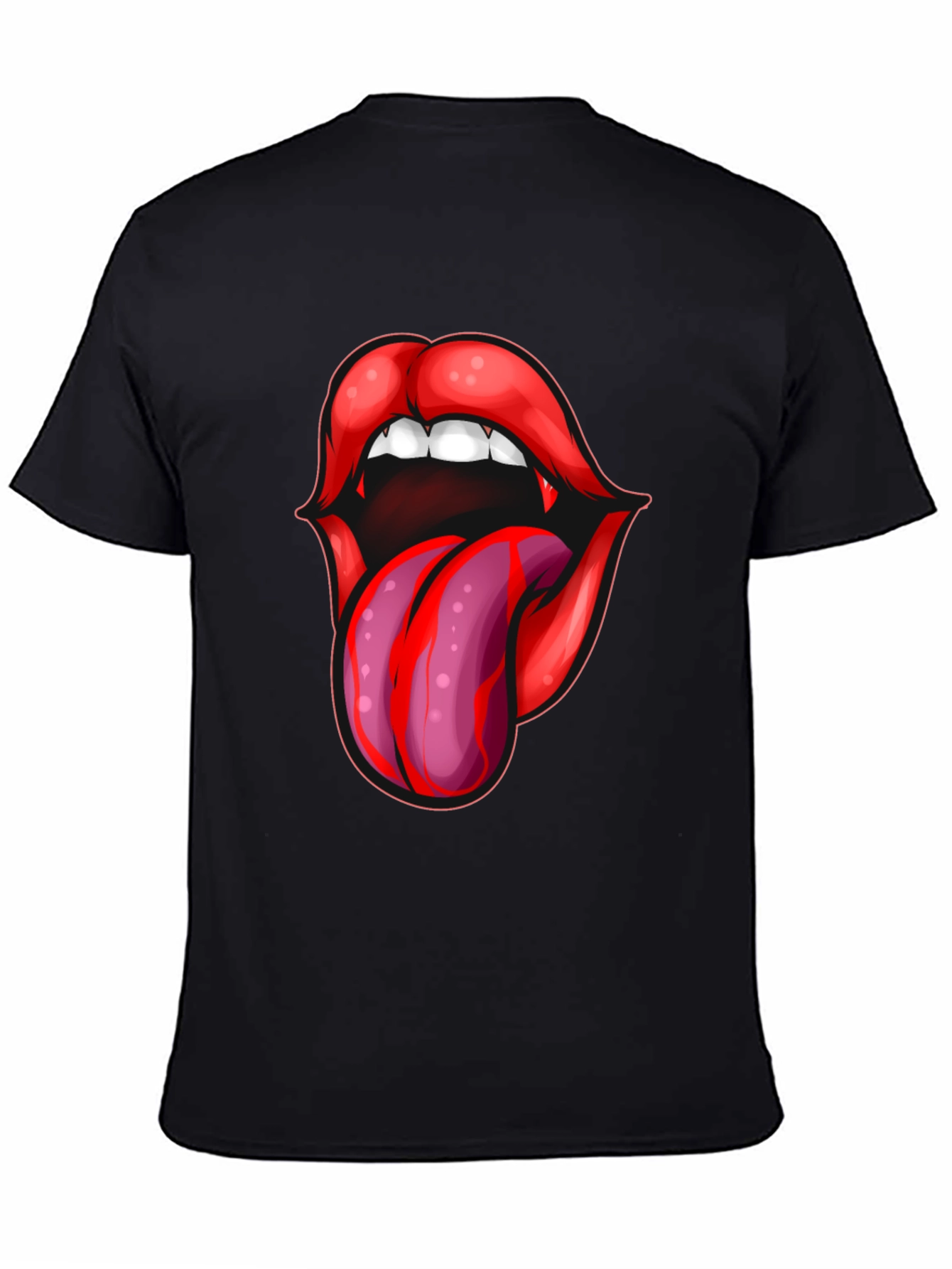 Vampire Lips Tongue Graphic T-Shirt