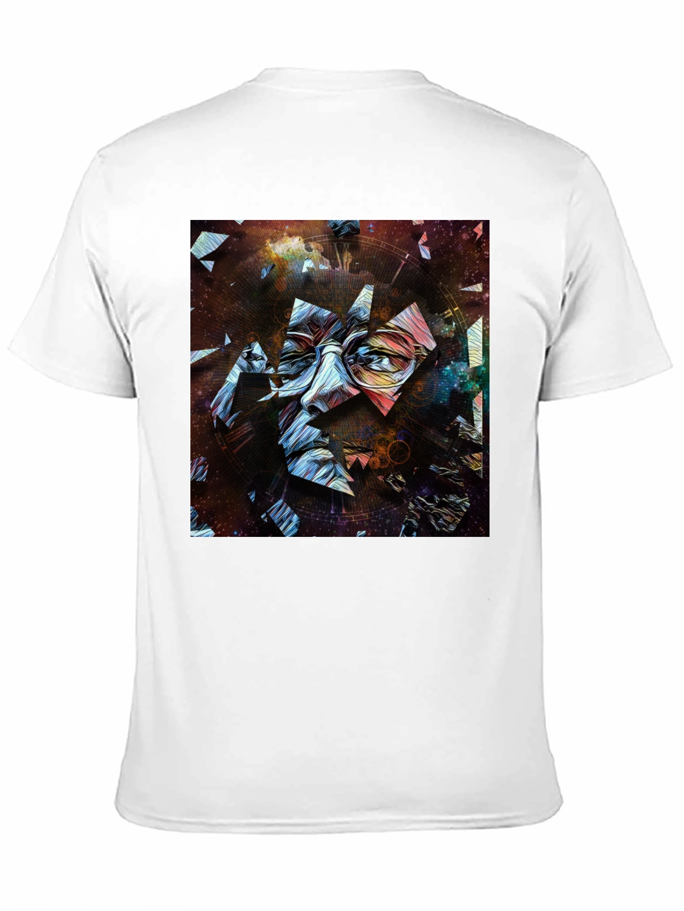Abstract Face Print Mens Black T-Shirt