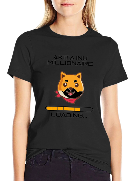 Akita Inu Millionaire Loading T-Shirt - Black