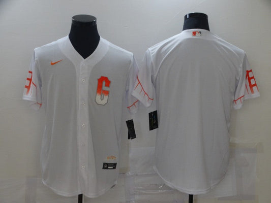 Men's San Francisco Giants White City Connect Replica Blank Jerseys