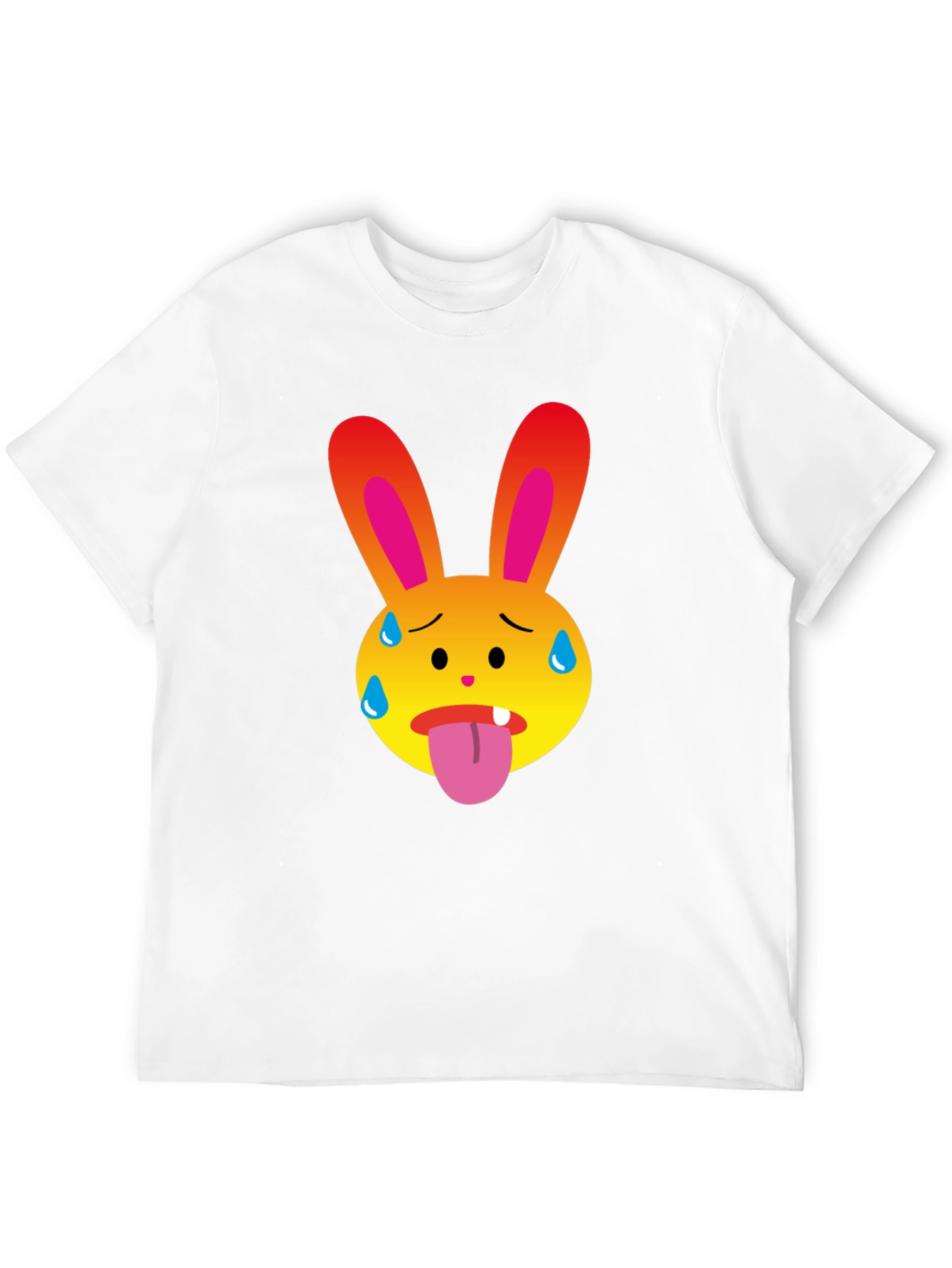 Sweaty Bunny Emoji Black T-Shirt