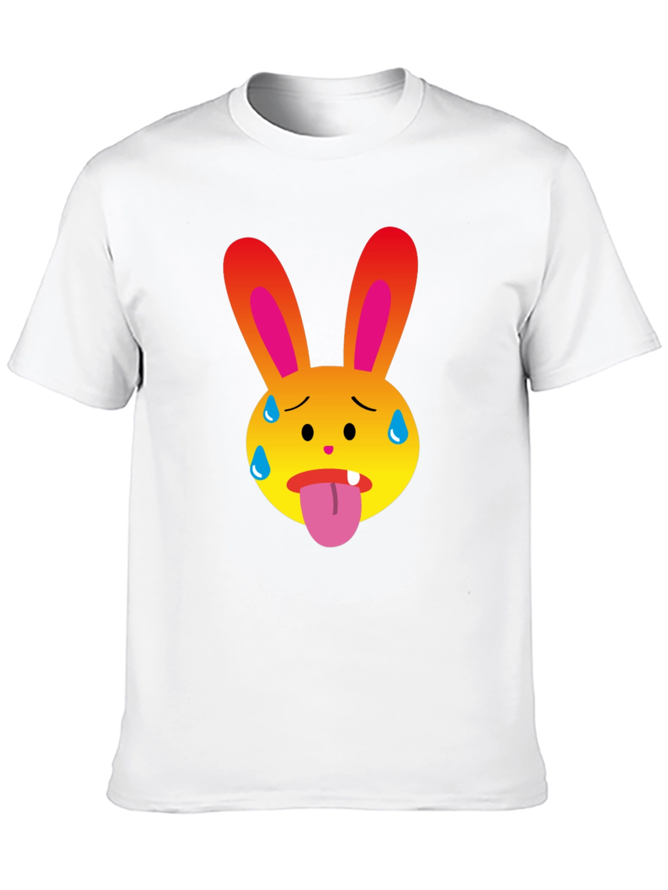 Sweaty Bunny Emoji Black T-Shirt