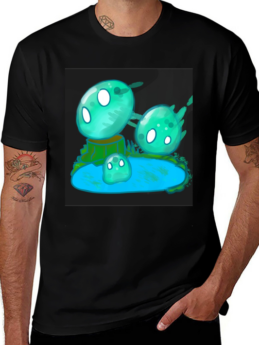Aqua Slime T-Shirt - Gaming Cartoon Design
