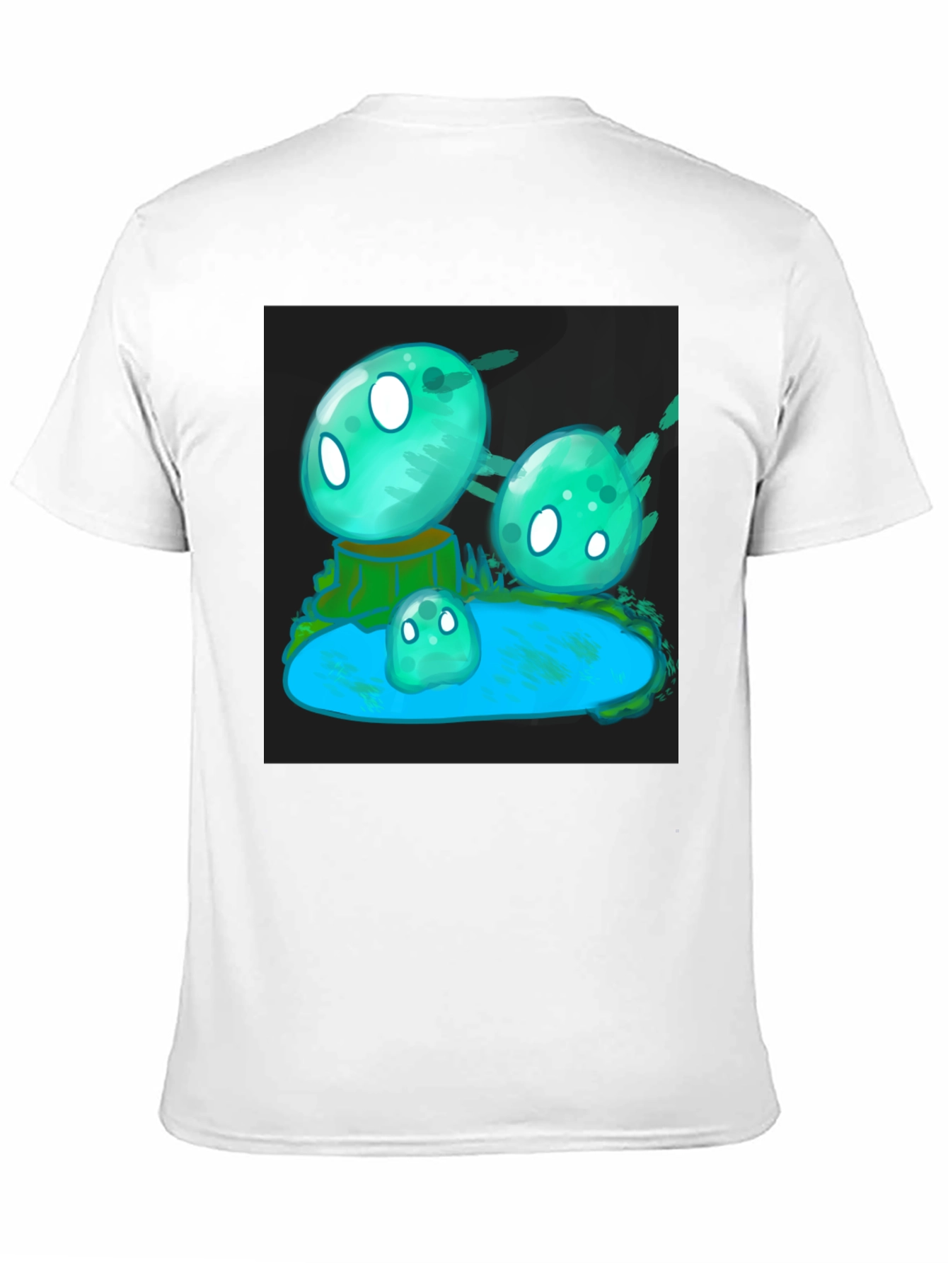 Aqua Slime T-Shirt - Gaming Cartoon Design