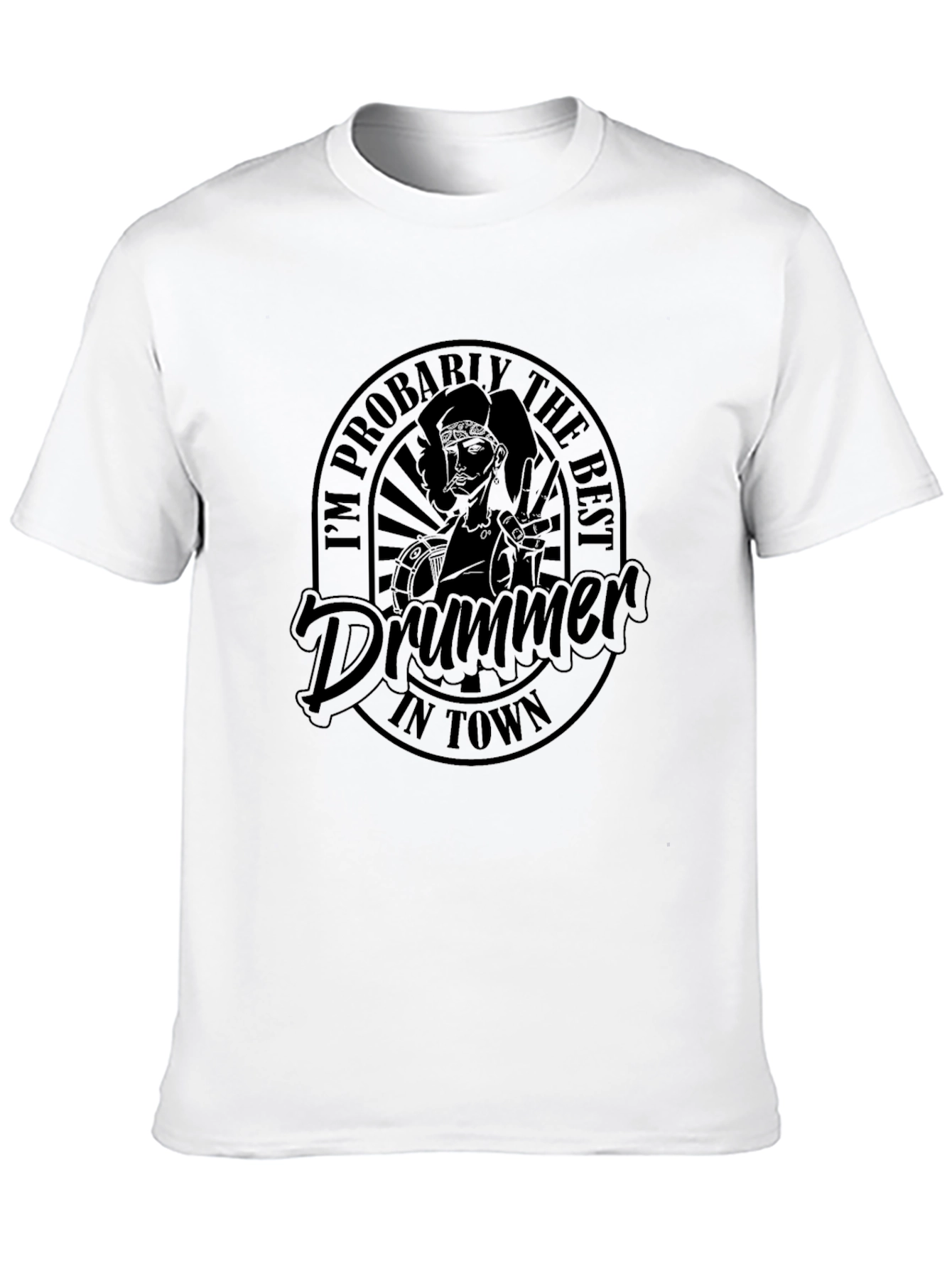 Best Drummer in Town Black T-Shirt
