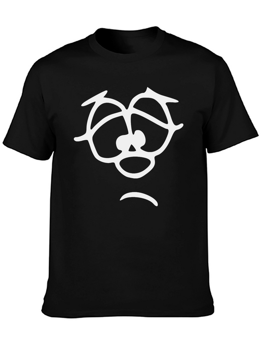 Sad Face Graphic Tee - Casual Black T-Shirt