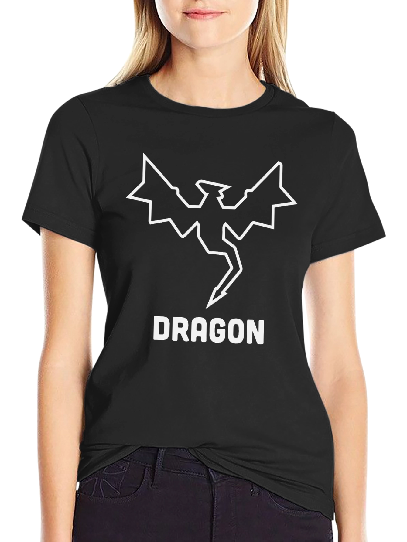 Dragon Graphic Print Black T-Shirt