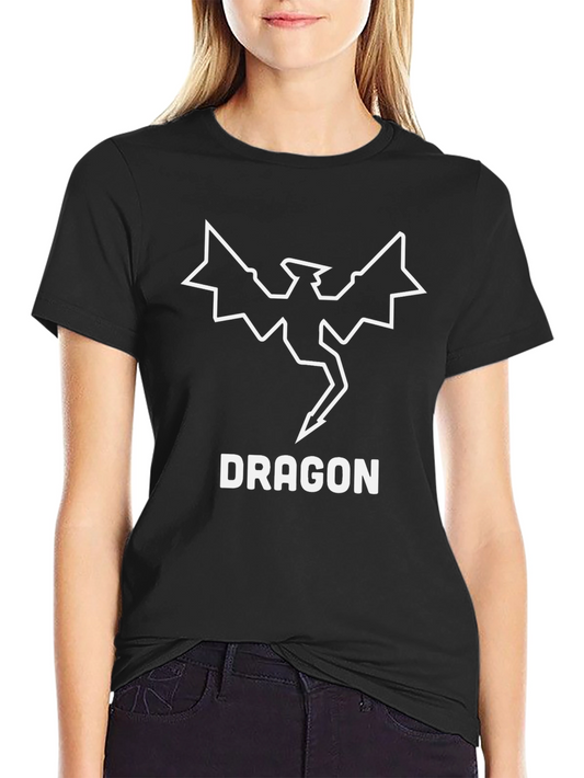 Dragon Graphic Print Black T-Shirt