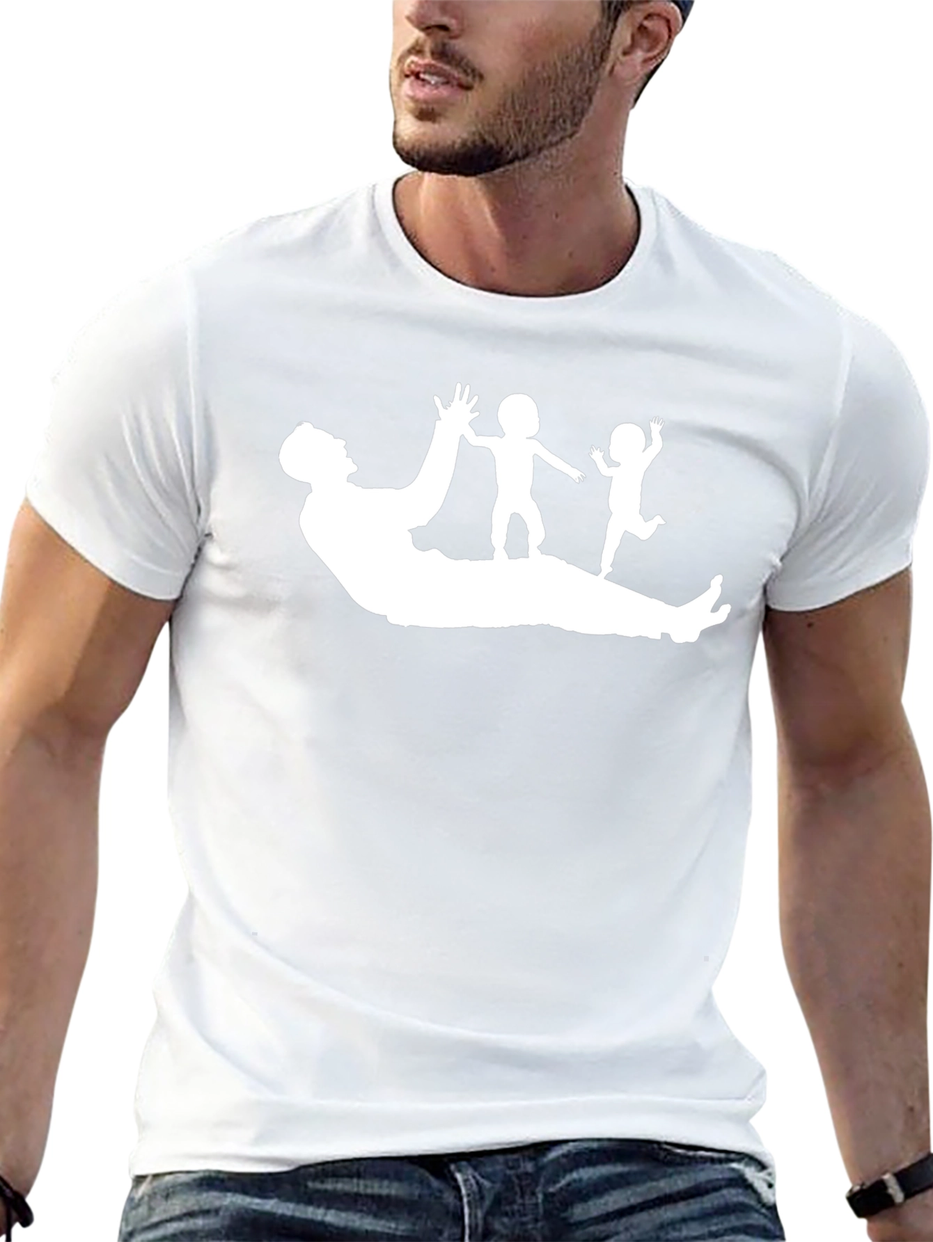 Dad & Kids Graphic T-Shirt - Playtime Fun!