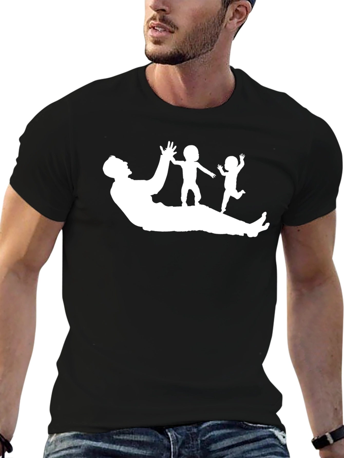 Dad & Kids Graphic T-Shirt - Playtime Fun!