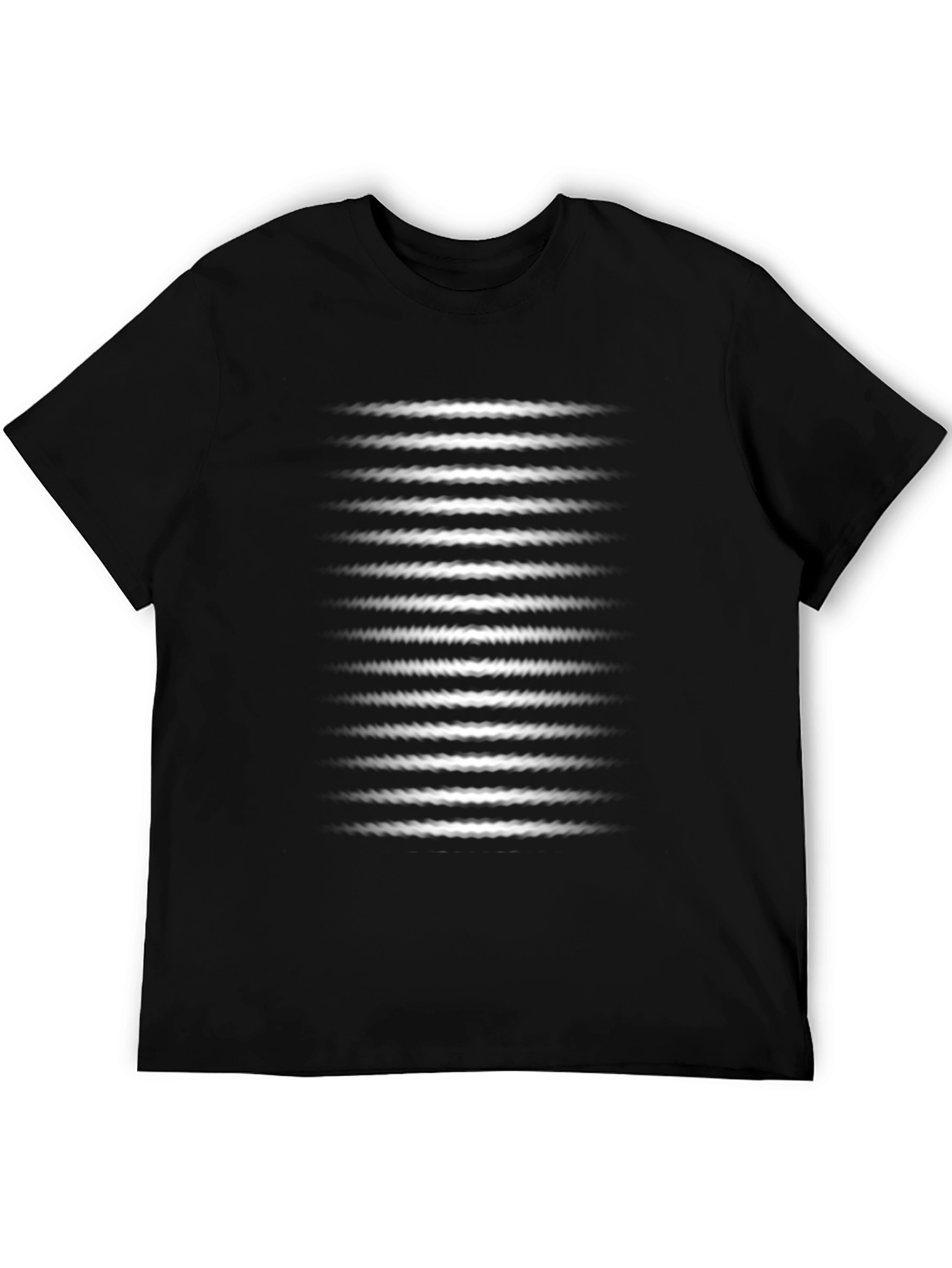 Optical Illusion Stripe Tee - Mens Black Graphic T-Shirt