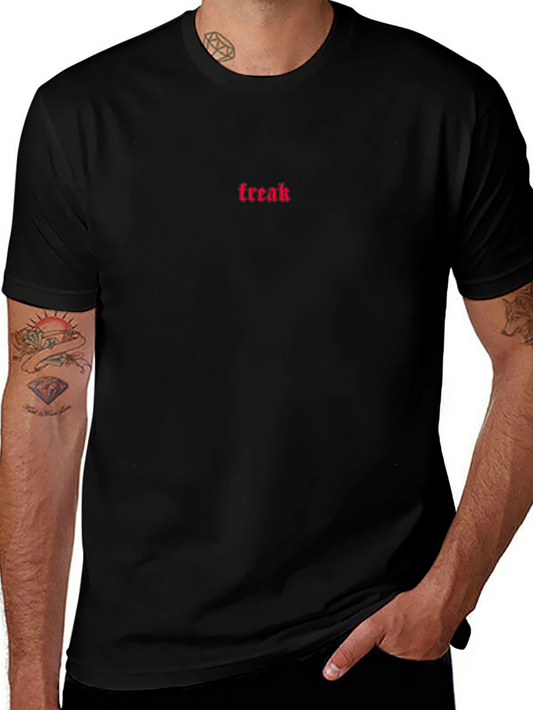 Freak Embroidered Tee - Black Cotton Comfort