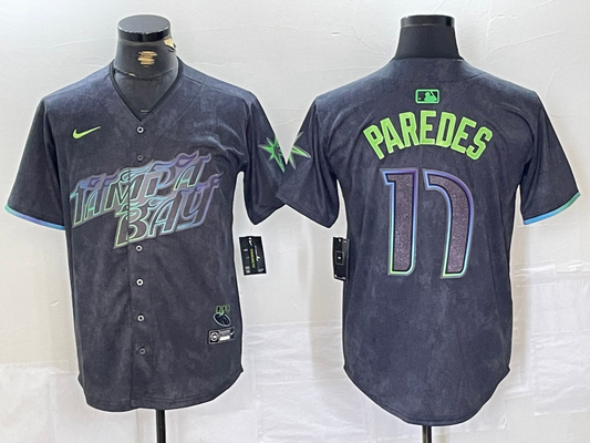 Men's Tampa Bay Rays Isaac Paredes #17 Charcoal 2024 City Connect Limited Player Jerseys