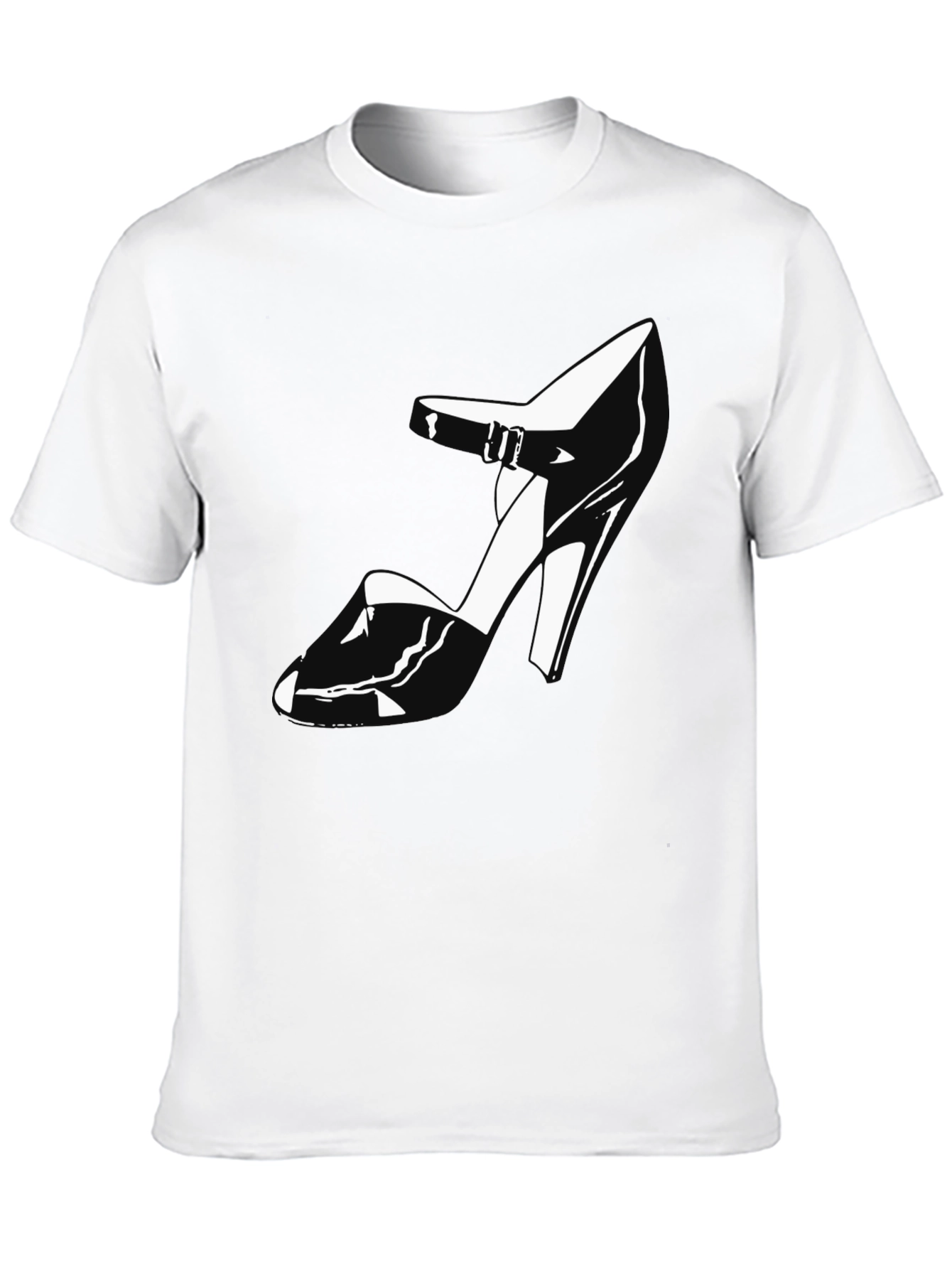 Black T-Shirt with High Heel Shoe Graphic