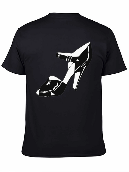 Black T-Shirt with High Heel Shoe Graphic