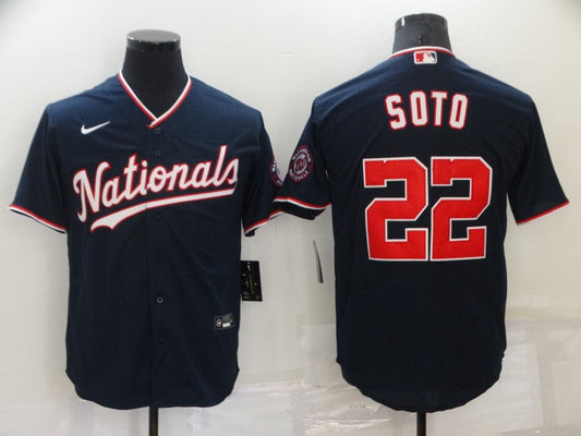 Men's Washington Nationals Juan Soto #22 Navy Replica Baseball Jerseys