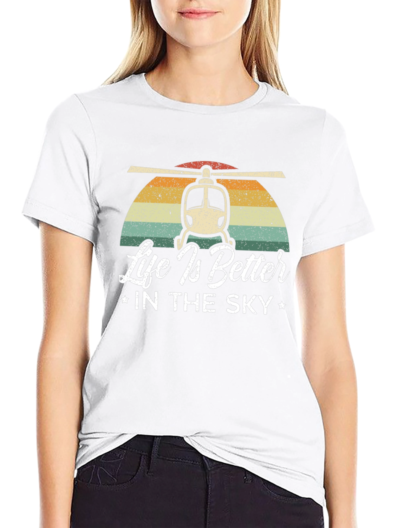 Life is Better in the Sky Helicopter T-Shirt