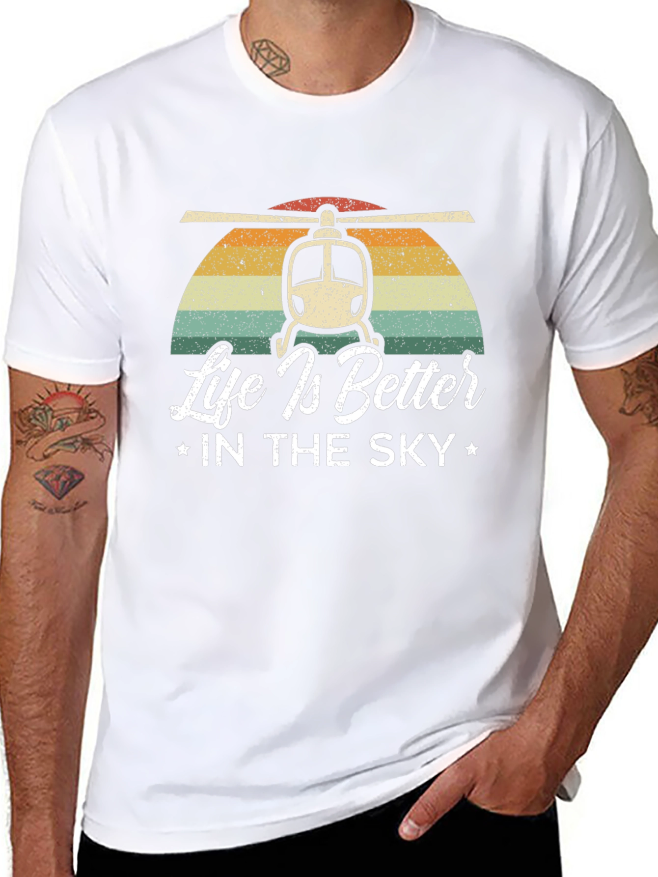 Life is Better in the Sky Helicopter T-Shirt