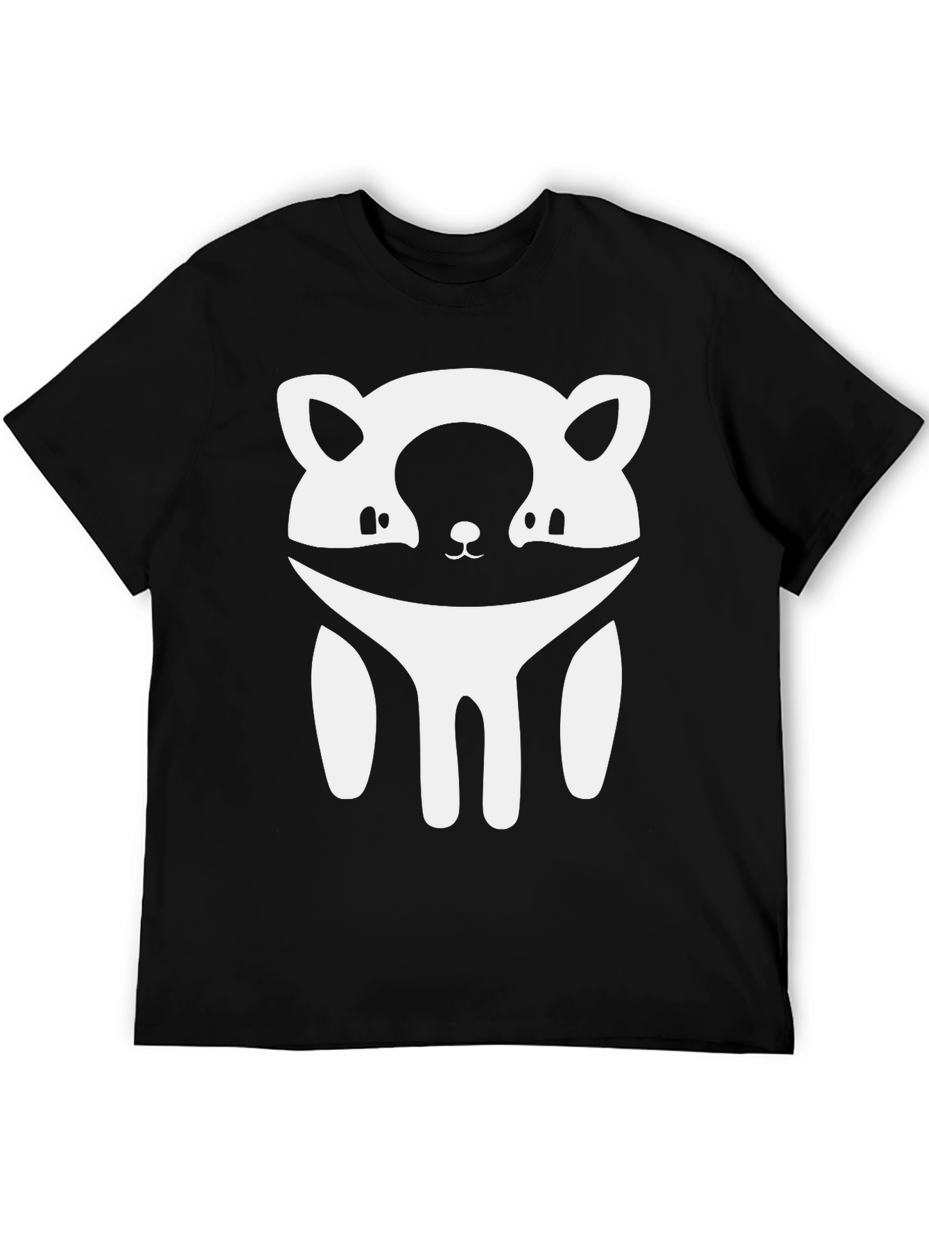 Cute Raccoon Graphic Tee - Soft Black Cotton
