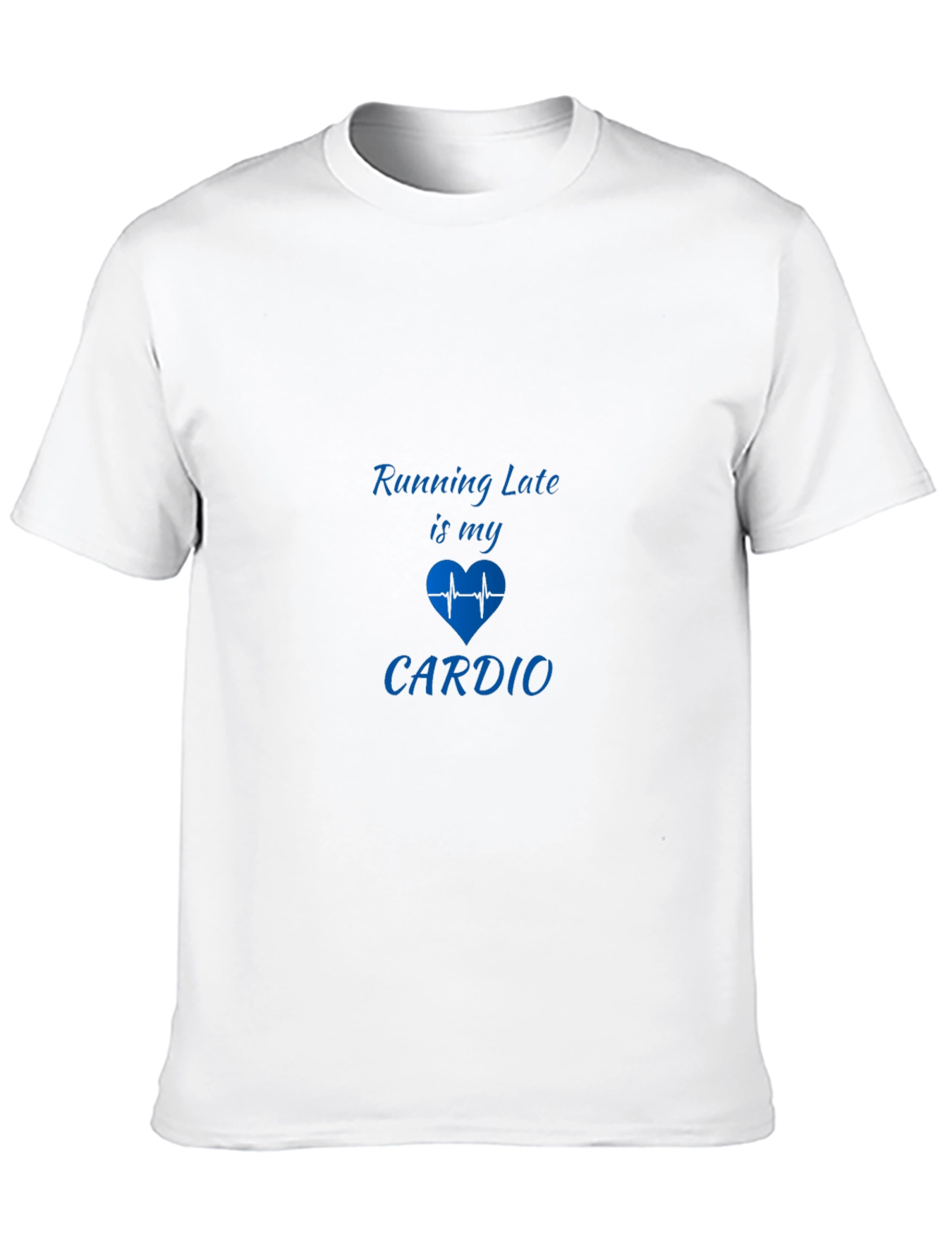 Funny Running Late Cardio Graphic Tee - Black
