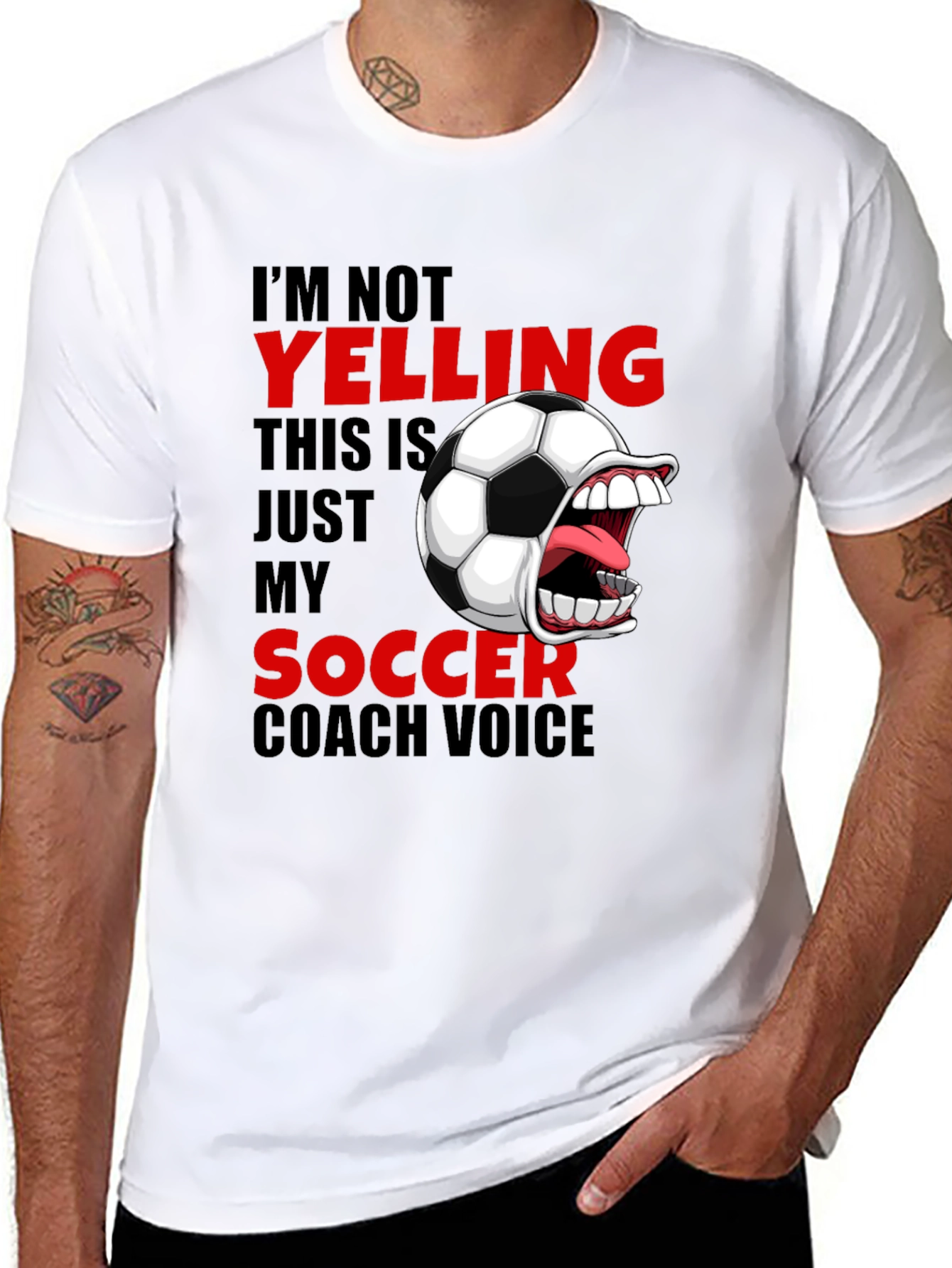 Funny Soccer Coach T-Shirt - Im Not Yelling