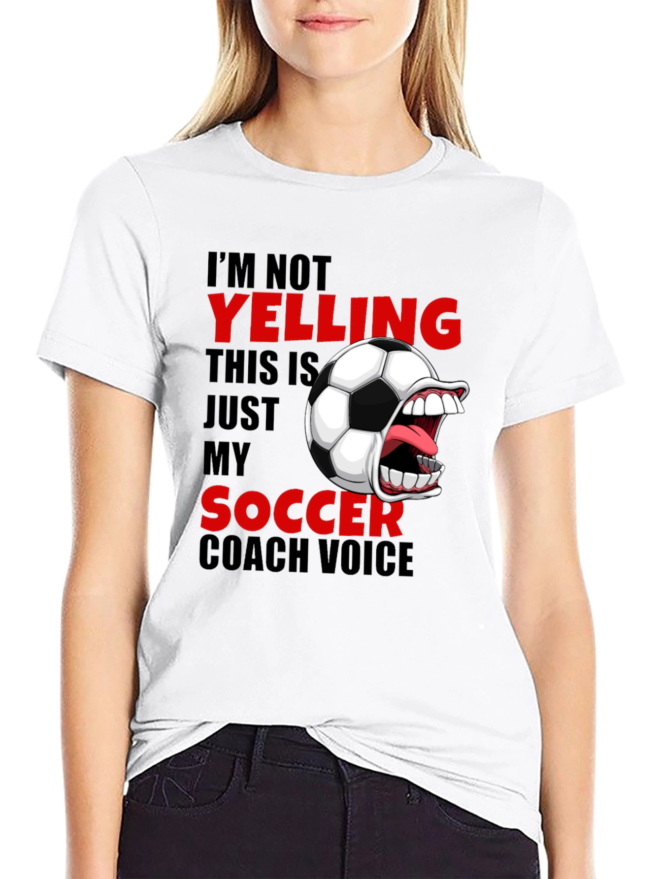 Funny Soccer Coach T-Shirt - Im Not Yelling