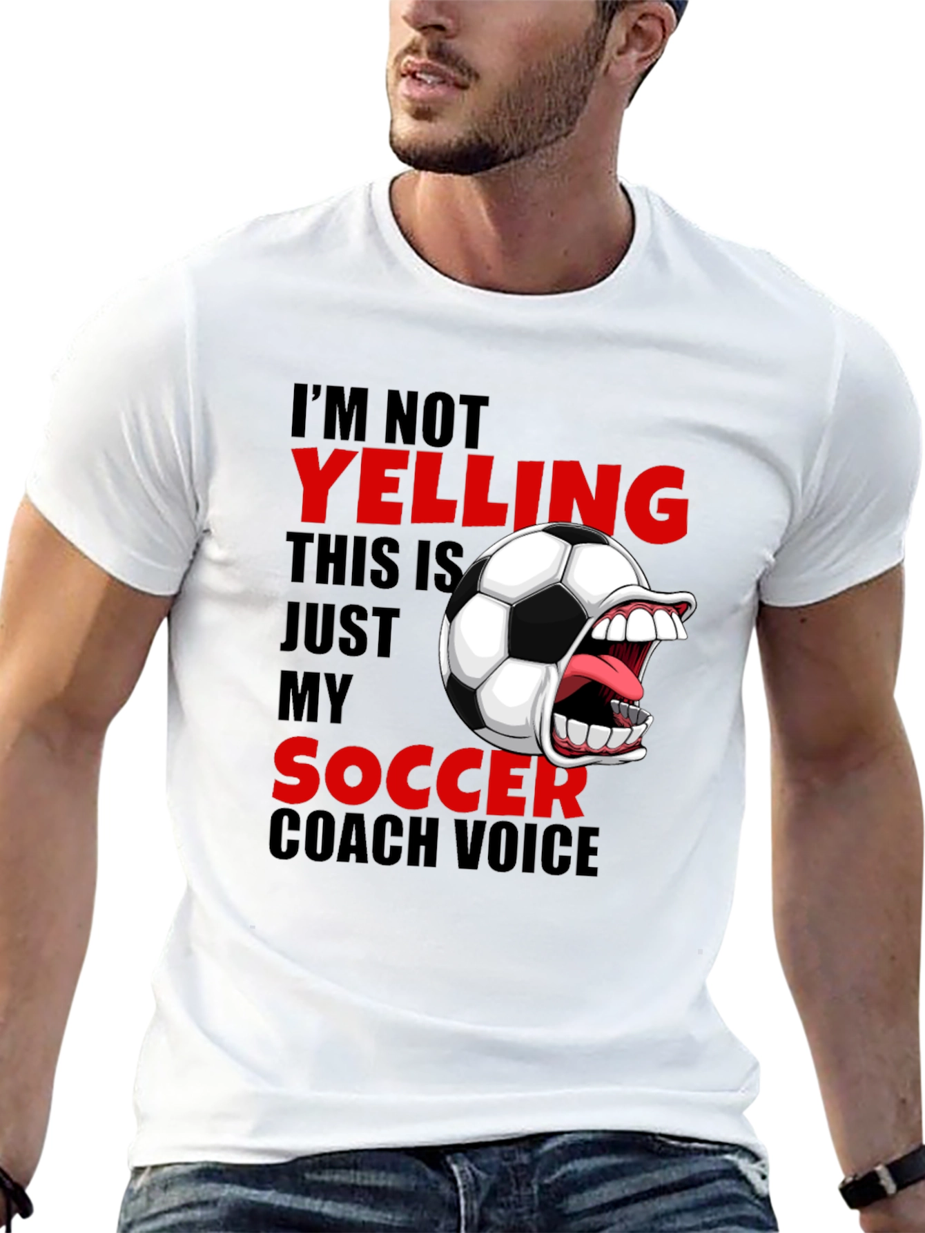 Funny Soccer Coach T-Shirt - Im Not Yelling