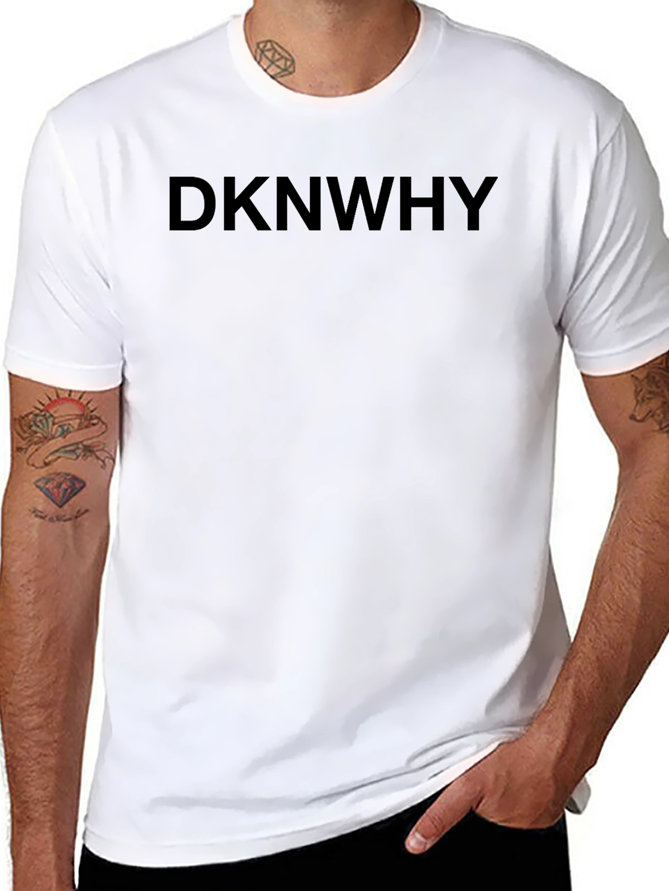 DKNWHY Black Graphic Tee - Casual Comfort
