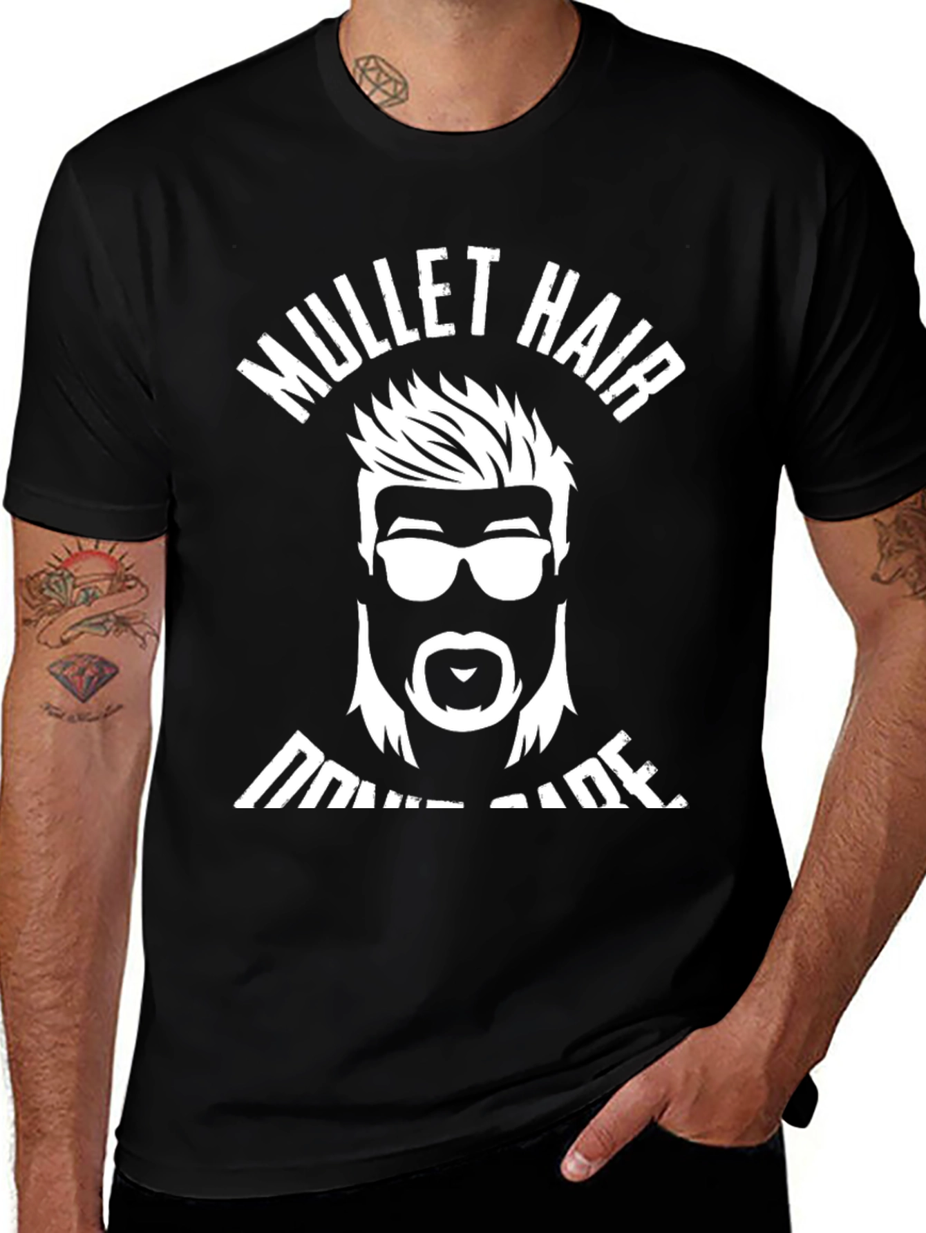 Mullet Hair Dont Care T-Shirt Graphic Tee