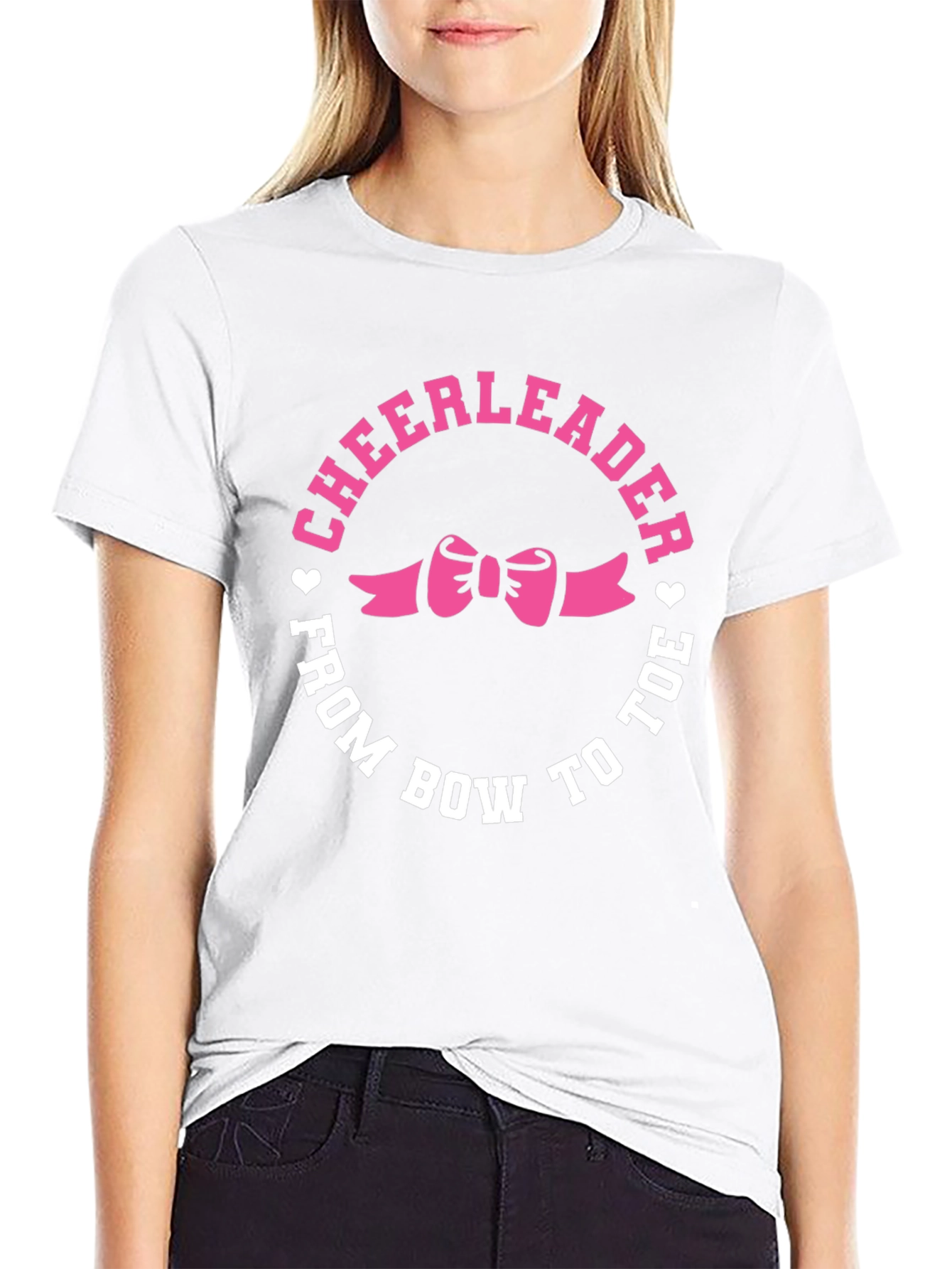 Cheerleader Bow to Toe Black T-Shirt