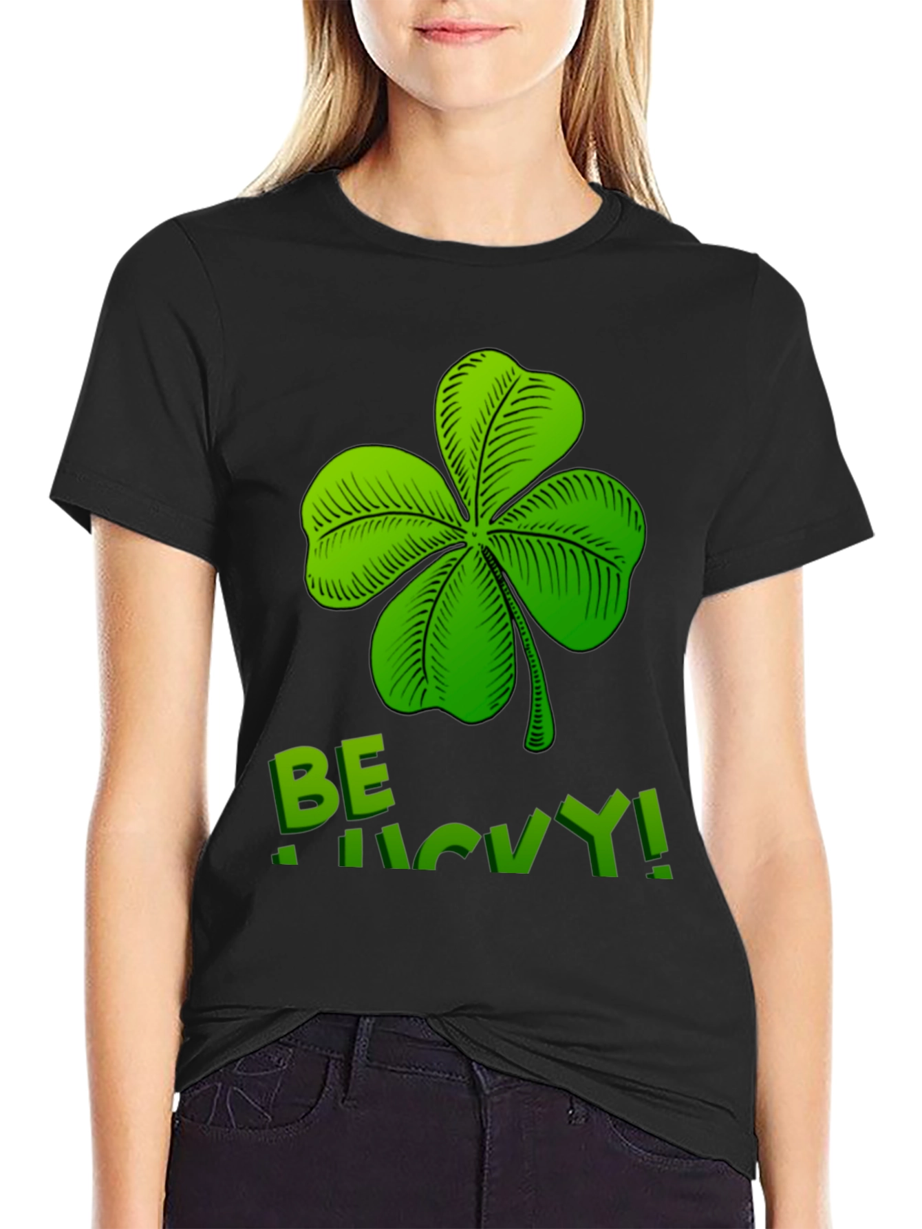 Be Lucky Shamrock Graphic T-Shirt