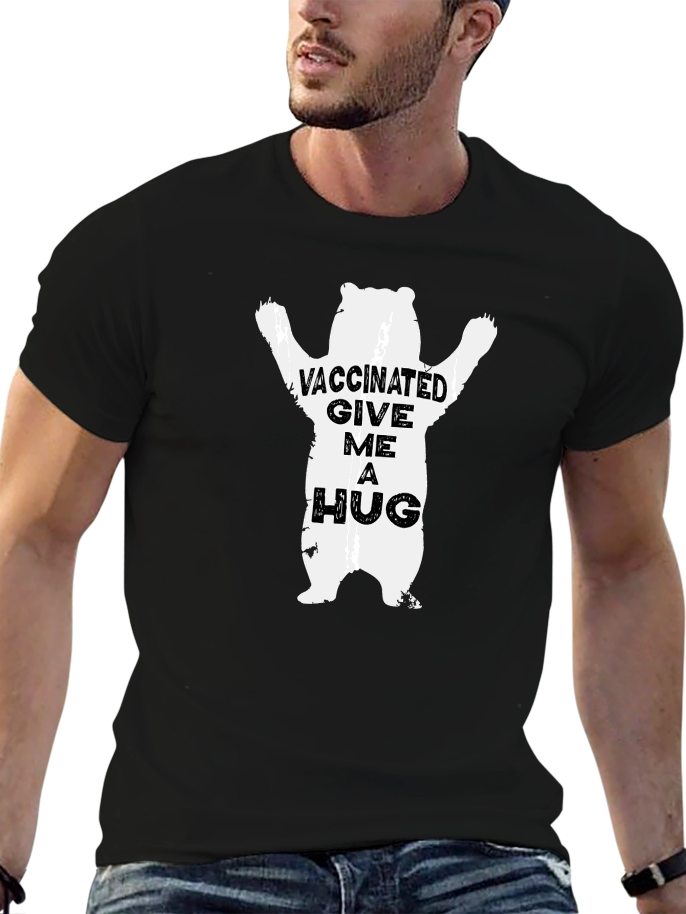 Vaccinated Bear Graphic Tee - Hugs Welcome!