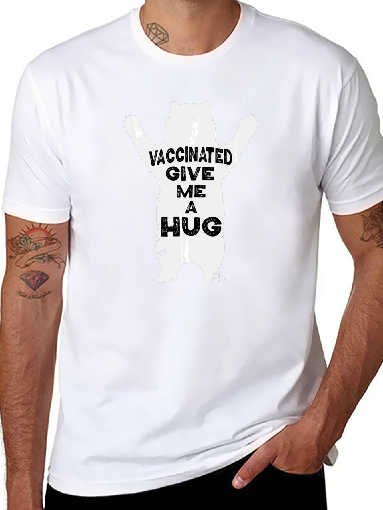 Vaccinated Bear Graphic Tee - Hugs Welcome!