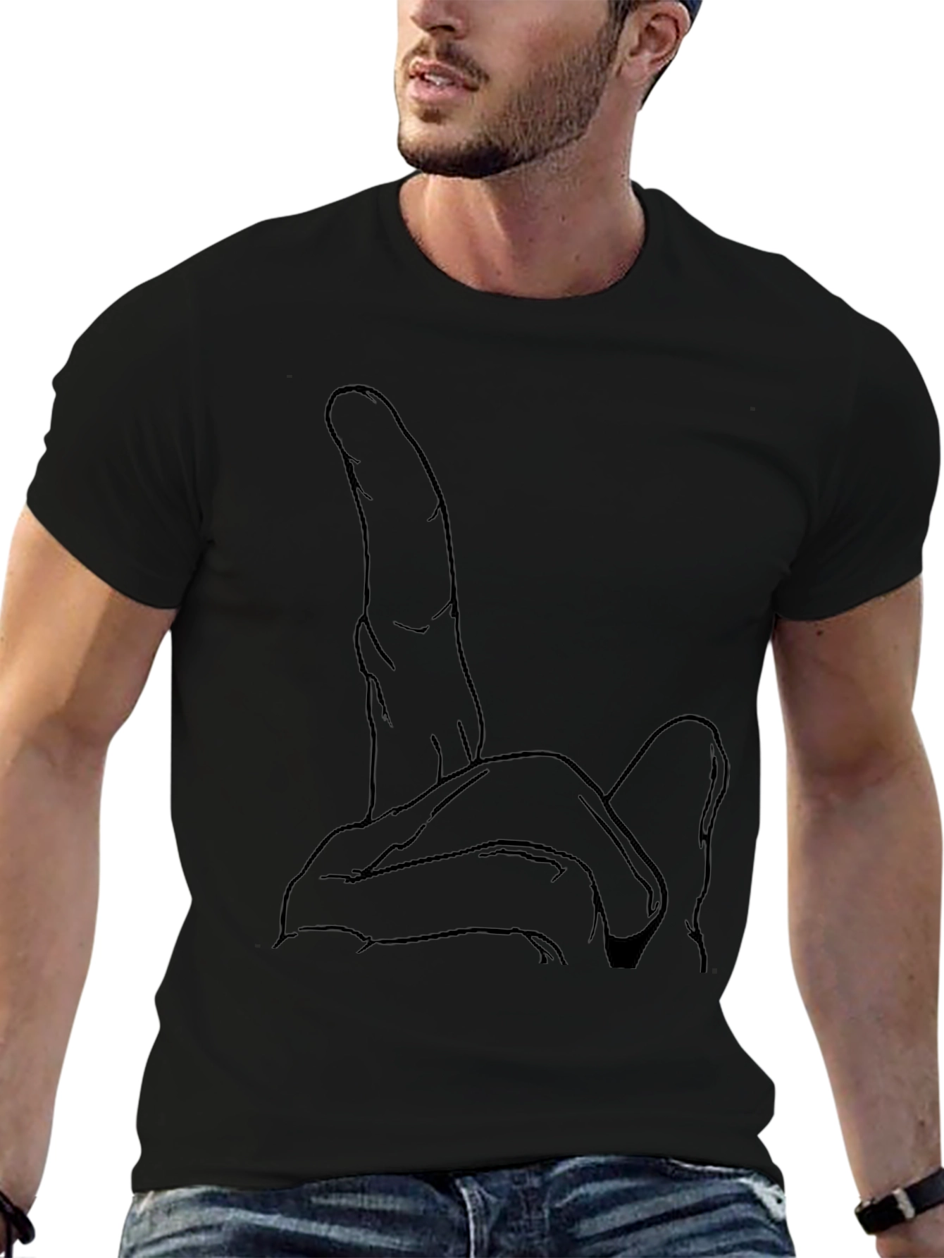Graphic Hand Gesture Black T-Shirt