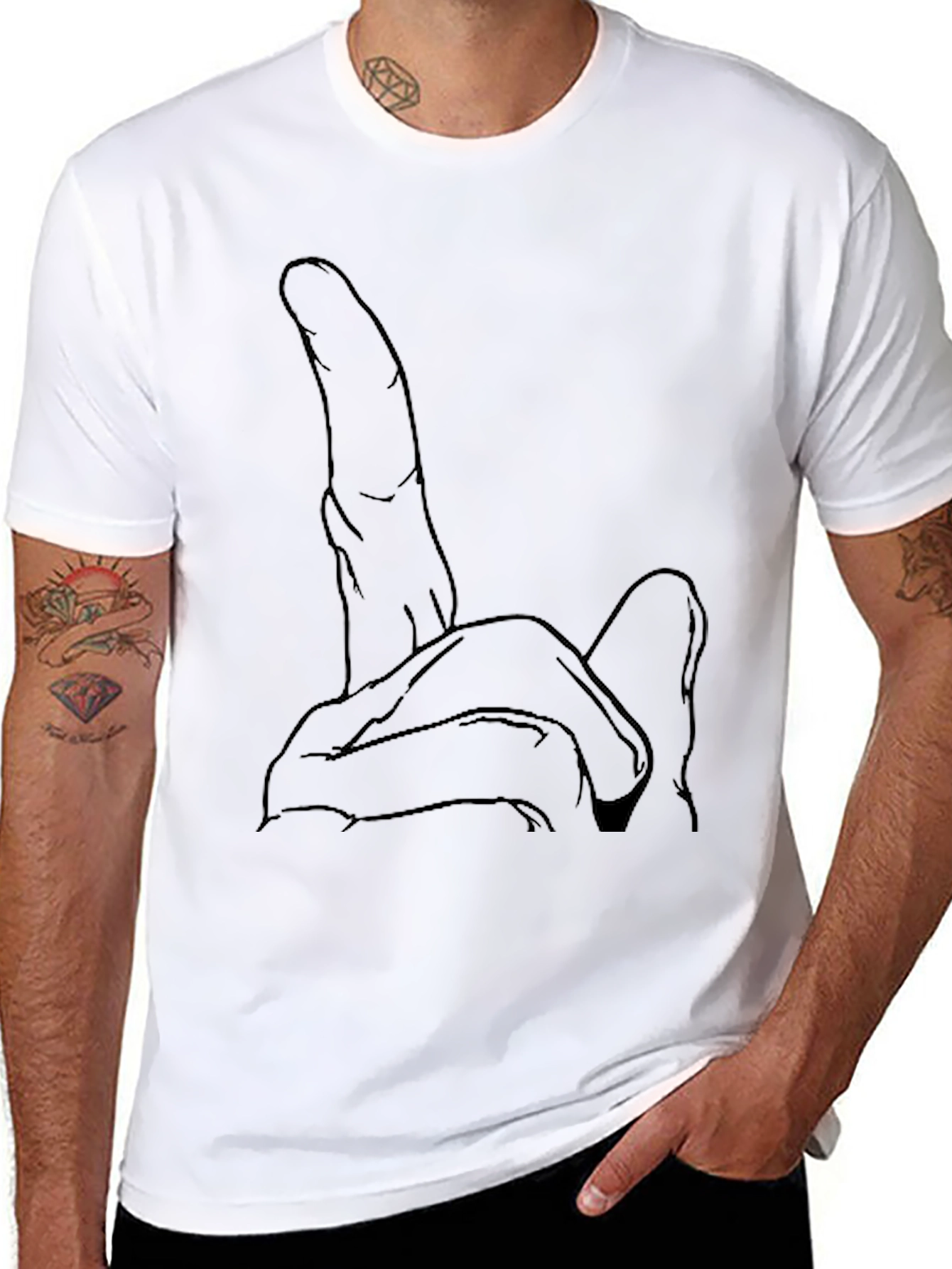 Graphic Hand Gesture Black T-Shirt