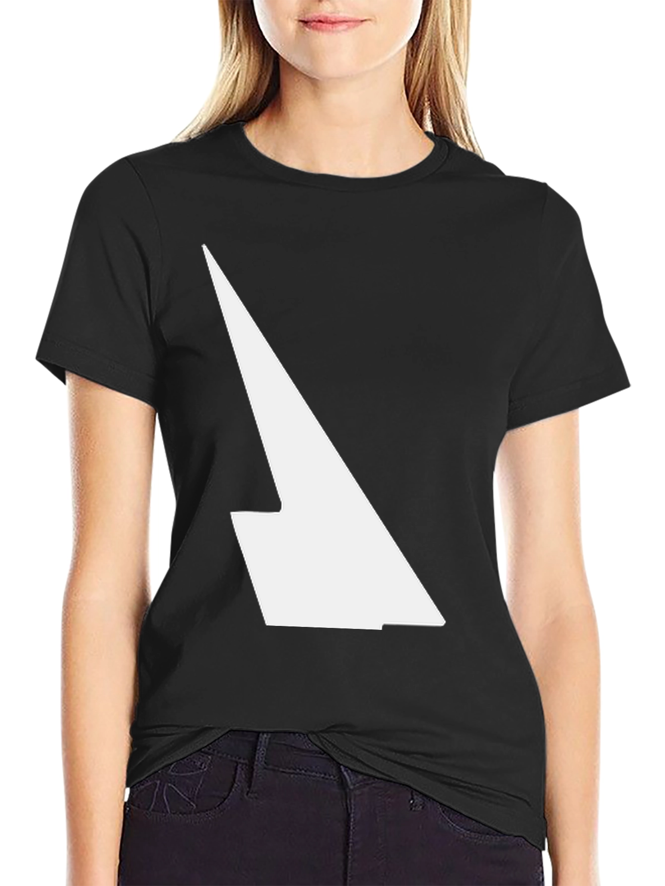 Modern Black T-Shirt with Abstract White Design