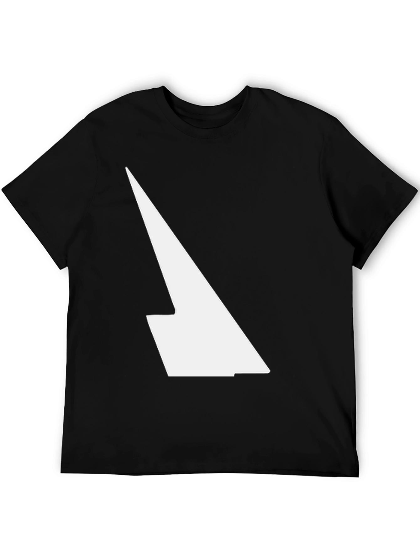 Modern Black T-Shirt with Abstract White Design