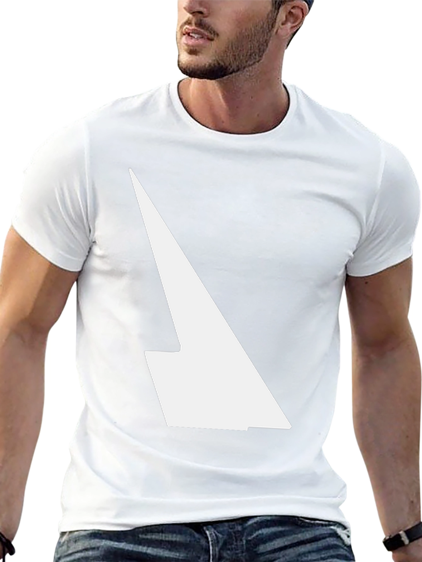 Modern Black T-Shirt with Abstract White Design